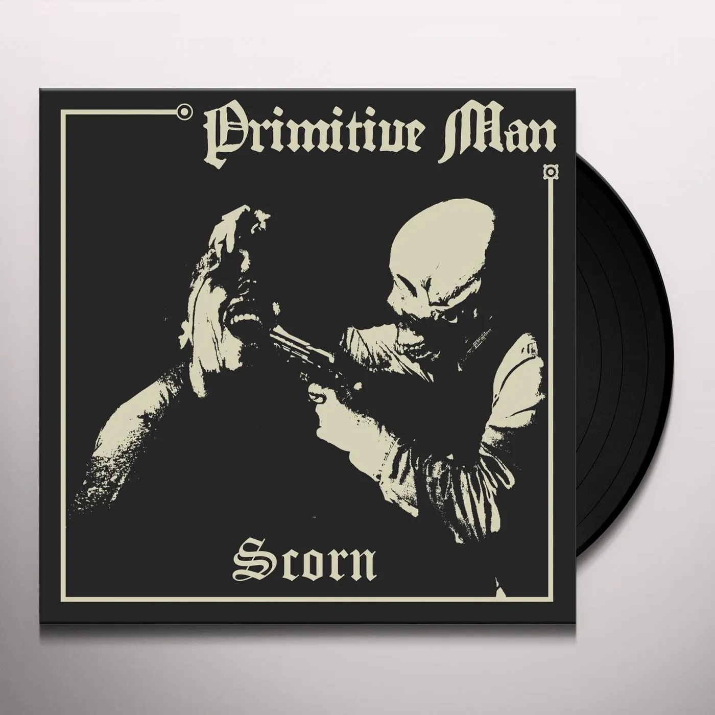Primitive Man SCORN (BLACK ICE WITH HEAVY BONE WHITE SPLATTER VINYL) Vinyl Record