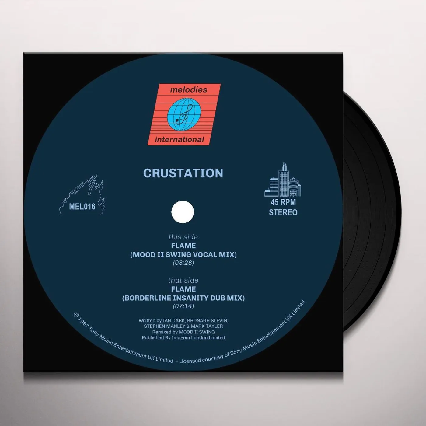 Crustation FLAME (MOOD II SWING REMIXES) Vinyl Record