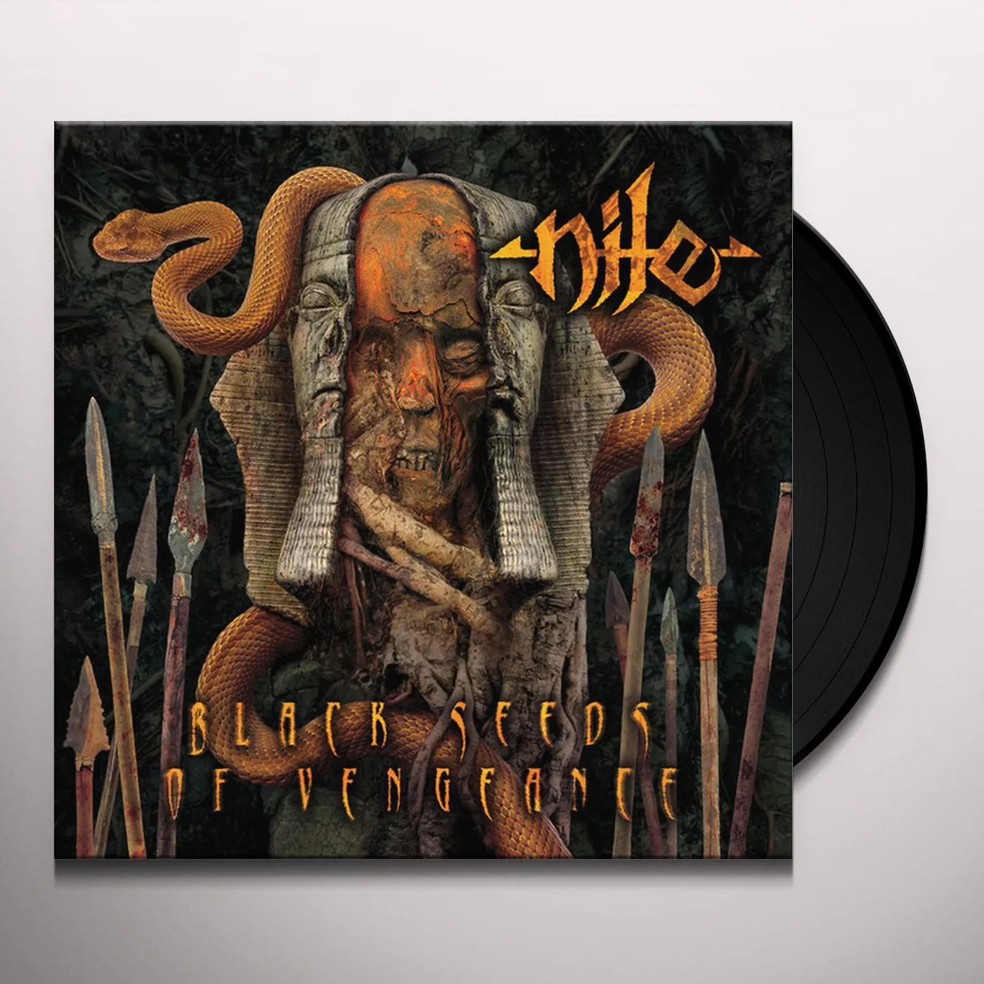 Nile BLACK SEEDS OF VENGEANCE (ORANGE WITH BLACK ICE SPINNERS & ORANGE, SILVER & RED SPLATTER VINYL) Vinyl Record