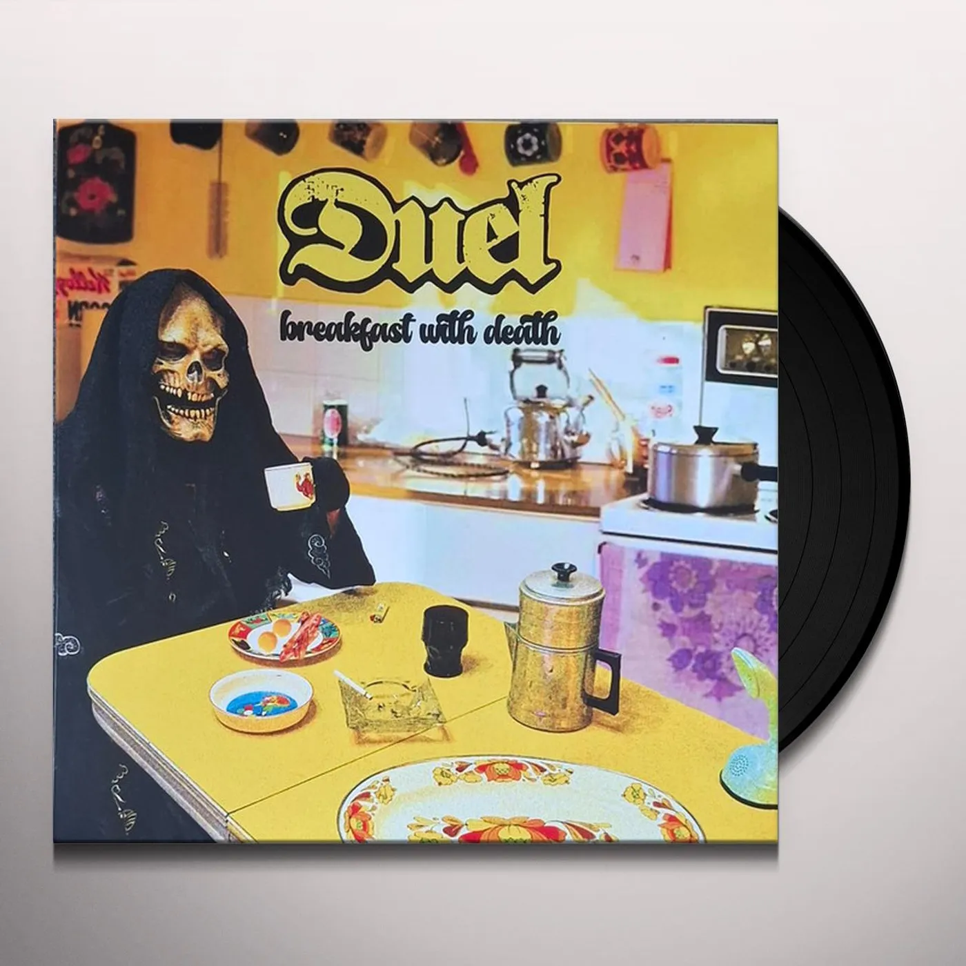 Duel BREAKFAST WITH DEATH (TRANS YELLOW WITH BLACK/RED SPLATTER VINYL) Vinyl Record