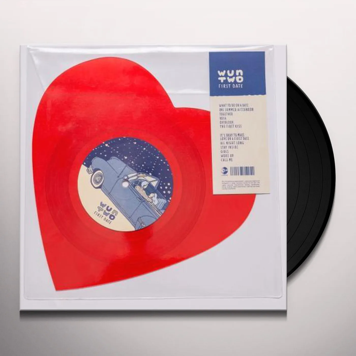 Wun Two FIRST DATE (HEART SHAPED 7) Vinyl Record