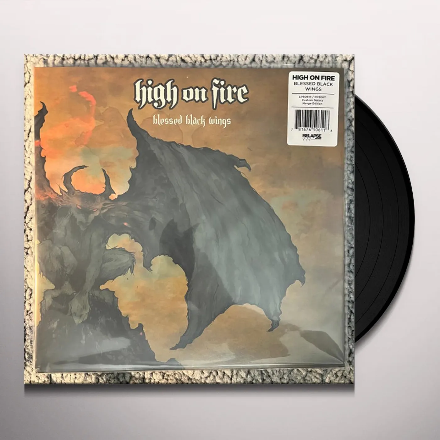 High On Fire BLESSED BLACK WINGS (AQUA BLUE & HALLOWEEN ORANGE GALAXY MERGE VINYL/2LP) Vinyl Record
