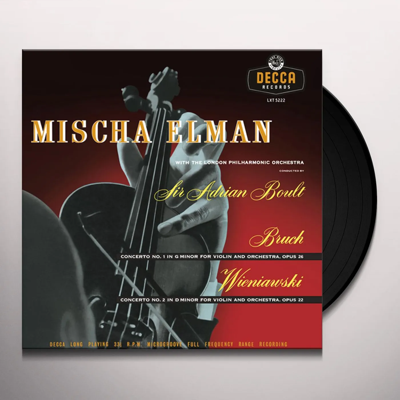 Mischa Elman BRUCH & WIENIAWSKI CONCERTOS Vinyl Record