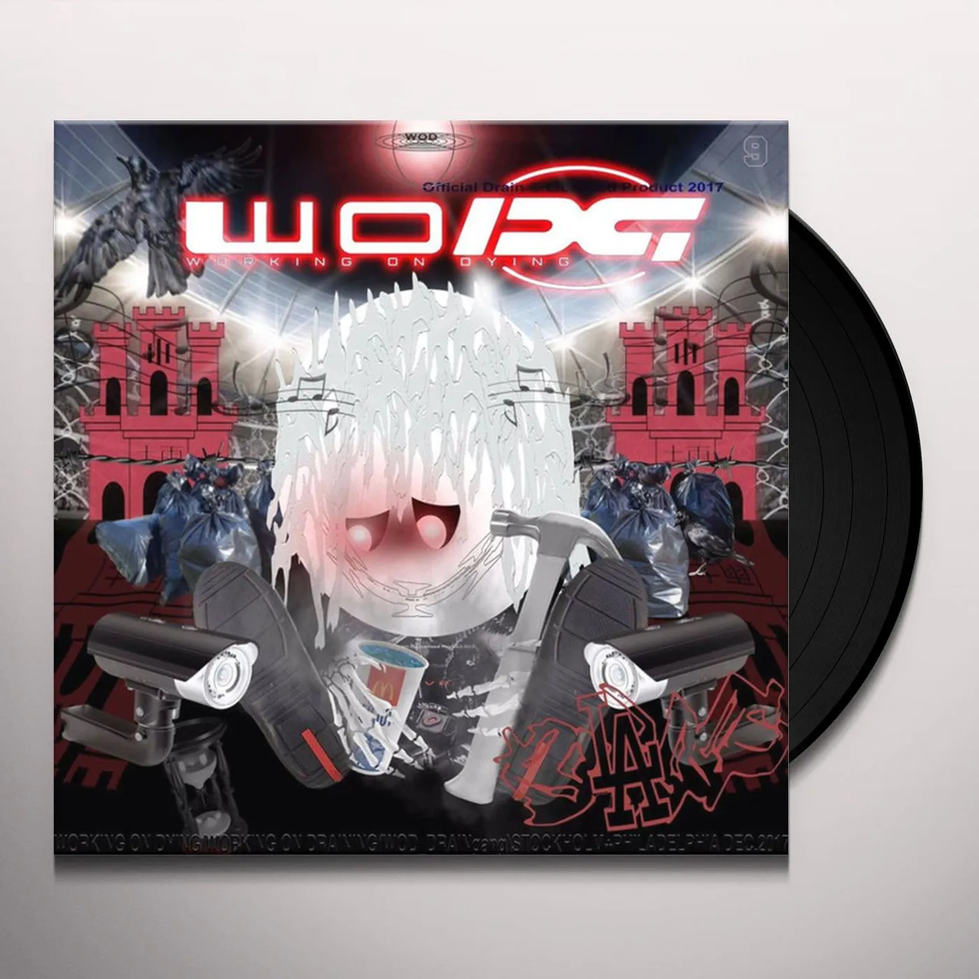 Bladee Working On Dying Vinyl Record