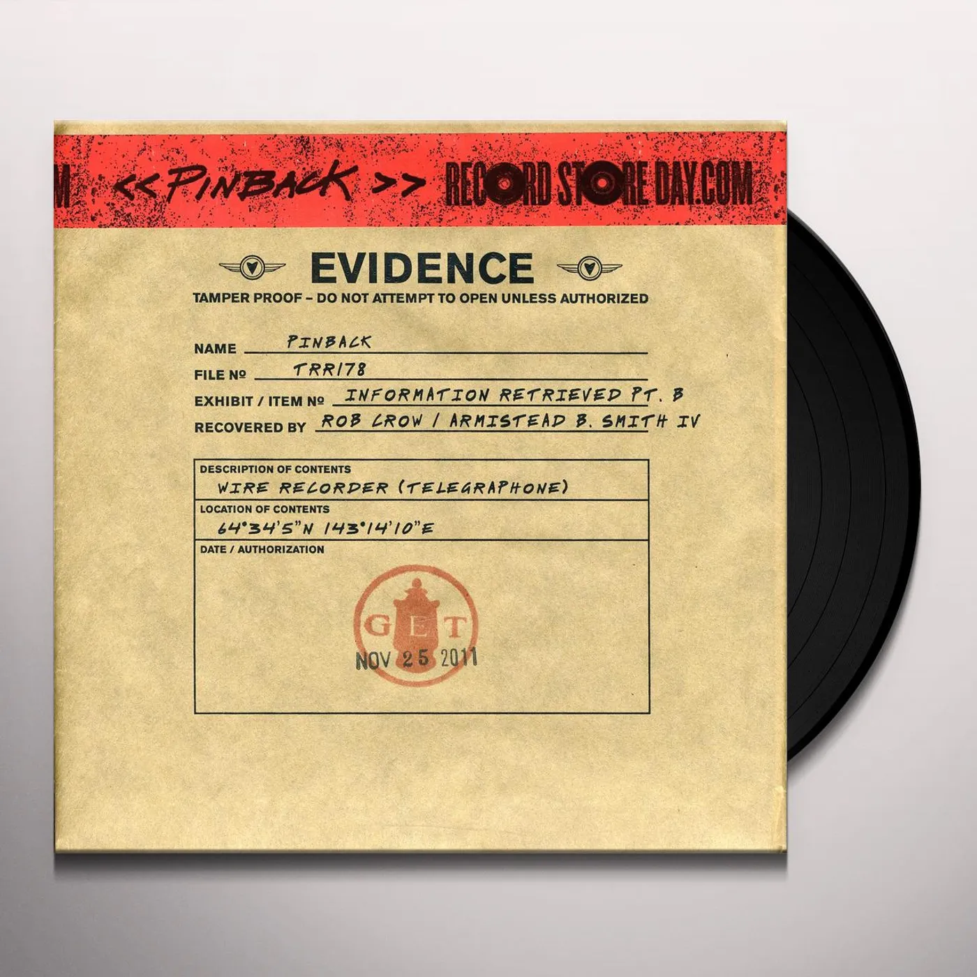 Pinback INFORMATION RETRIEVED PT B Vinyl Record - Limited Edition