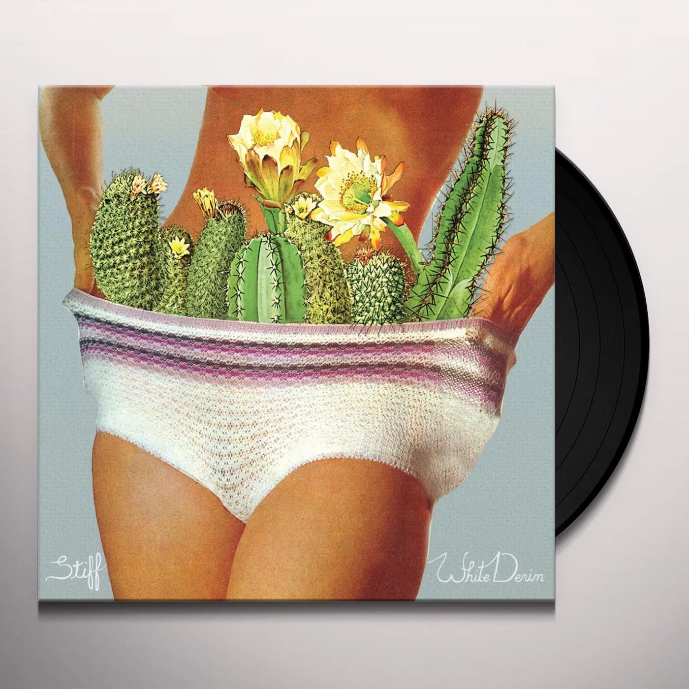 White Denim Stiff Vinyl Record