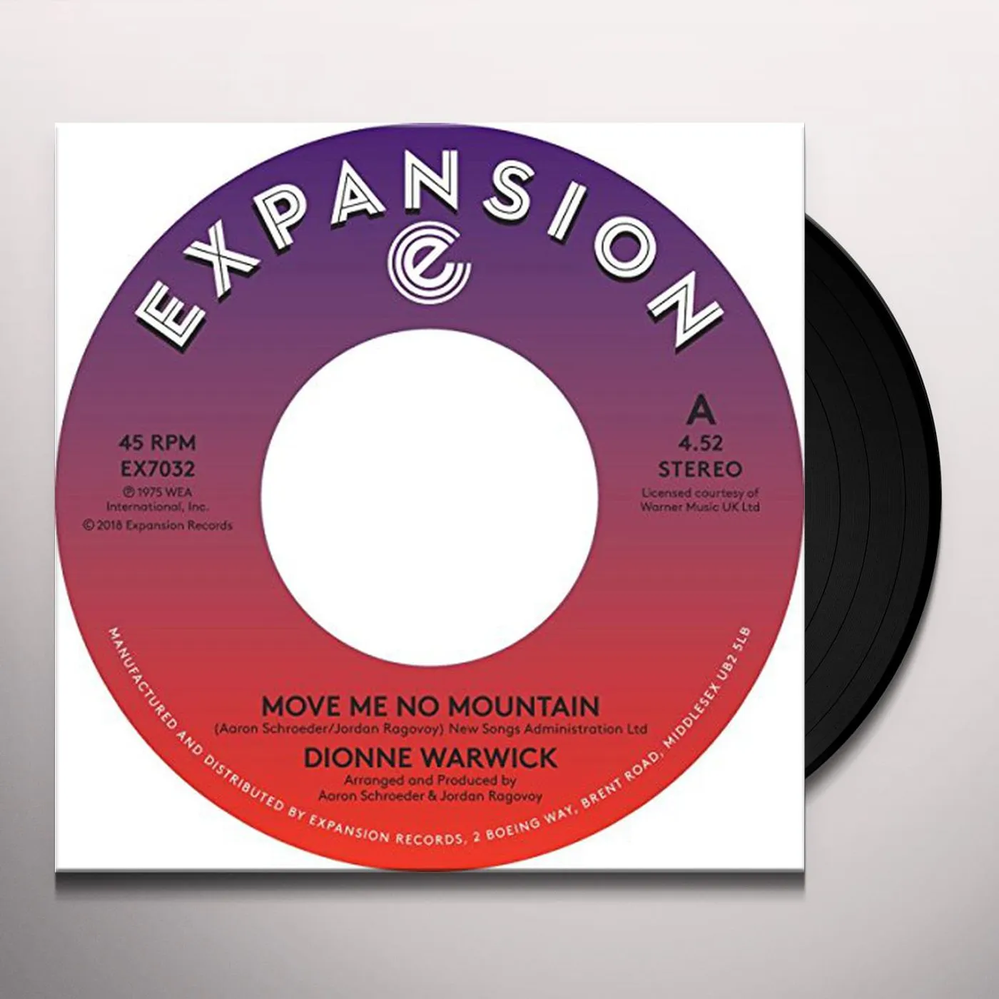 Dionne Warwick MOVE ME NO MOUNTAIN / (I'M) JUST BEING MYSELF Vinyl Record