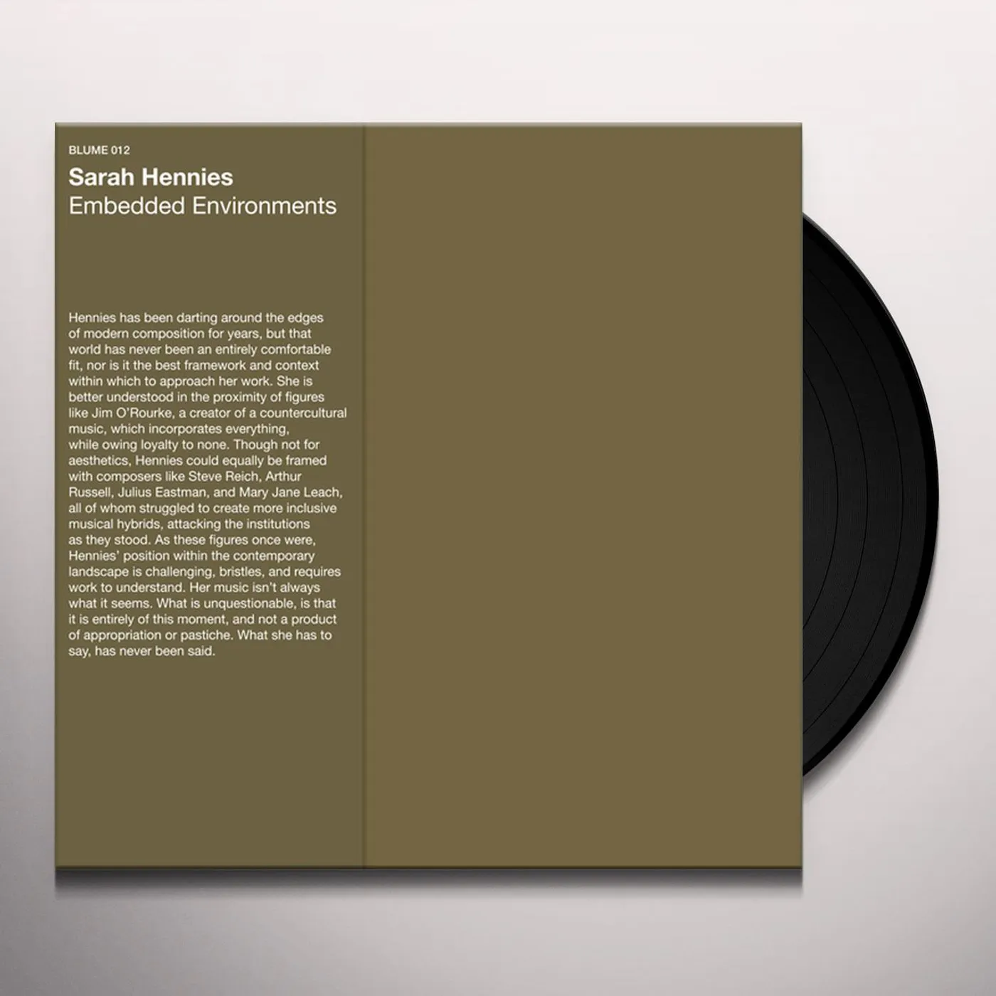 Sarah Hennies EMBEDDED ENVIRONMENTS Vinyl Record
