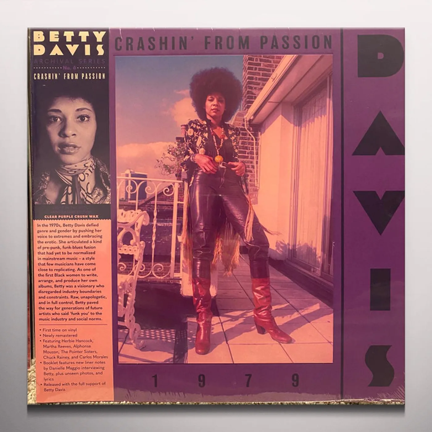 Betty Davis CRASHIN' FROM PASSION    (WB) Vinyl Record - Colored Vinyl, Gatefold Sleeve, Purple Vinyl