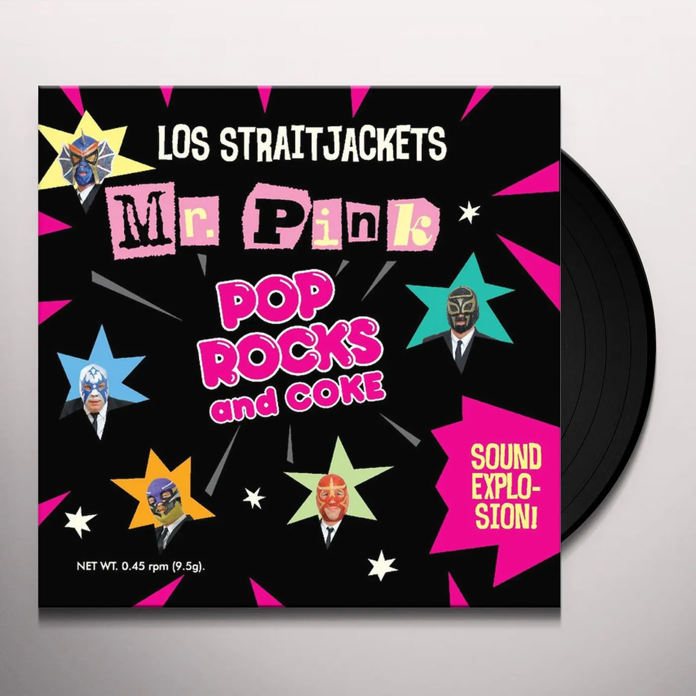 Los Straitjackets MR PINK B/W POP ROCKS Vinyl Record