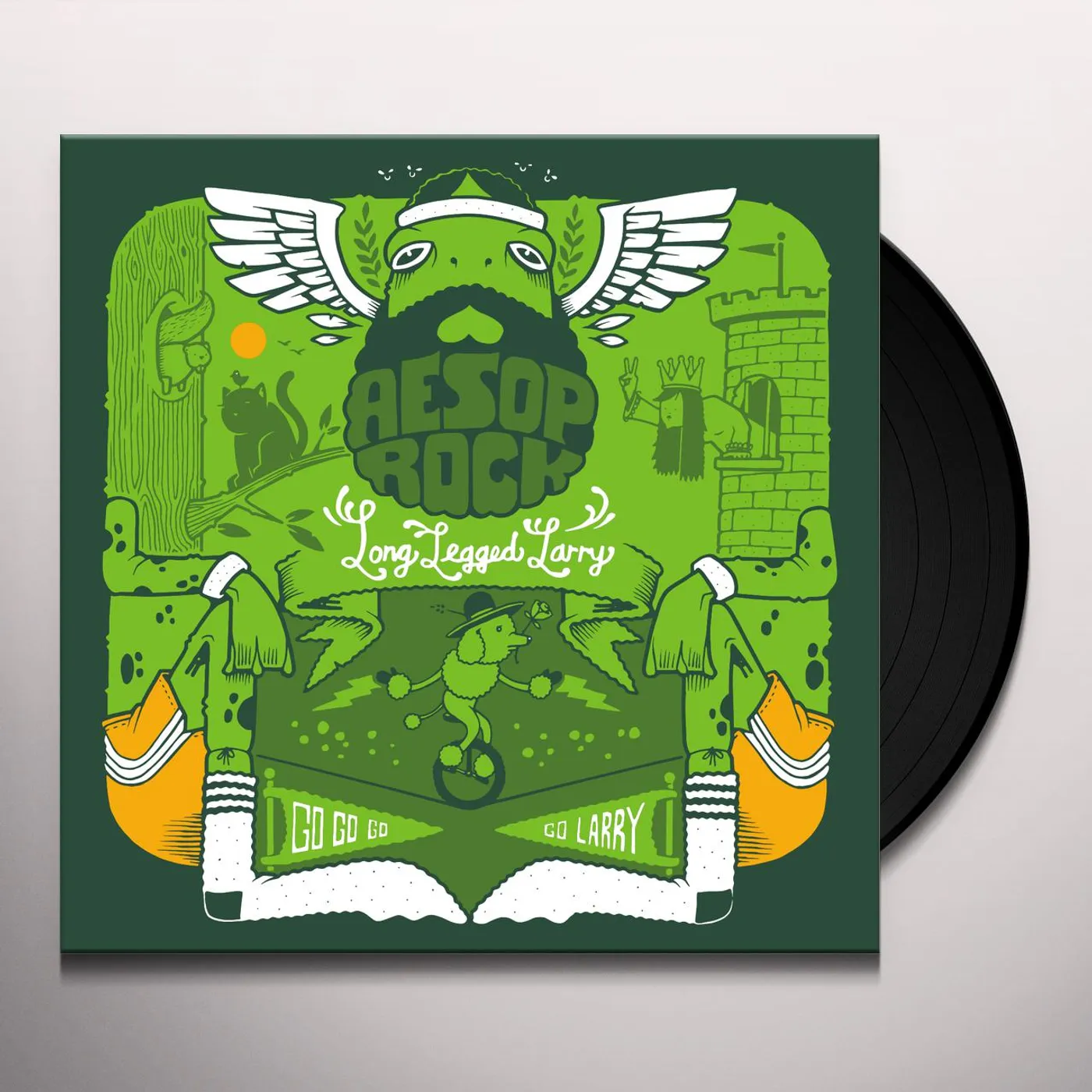 Aesop Rock LONG LEGGED LARRY (GREEN 7") Vinyl Record