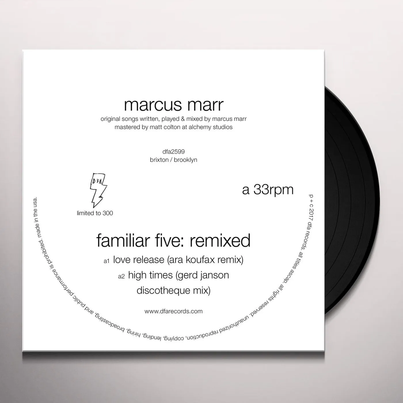 Marcus Marr Familiar Five: Remixed Vinyl Record