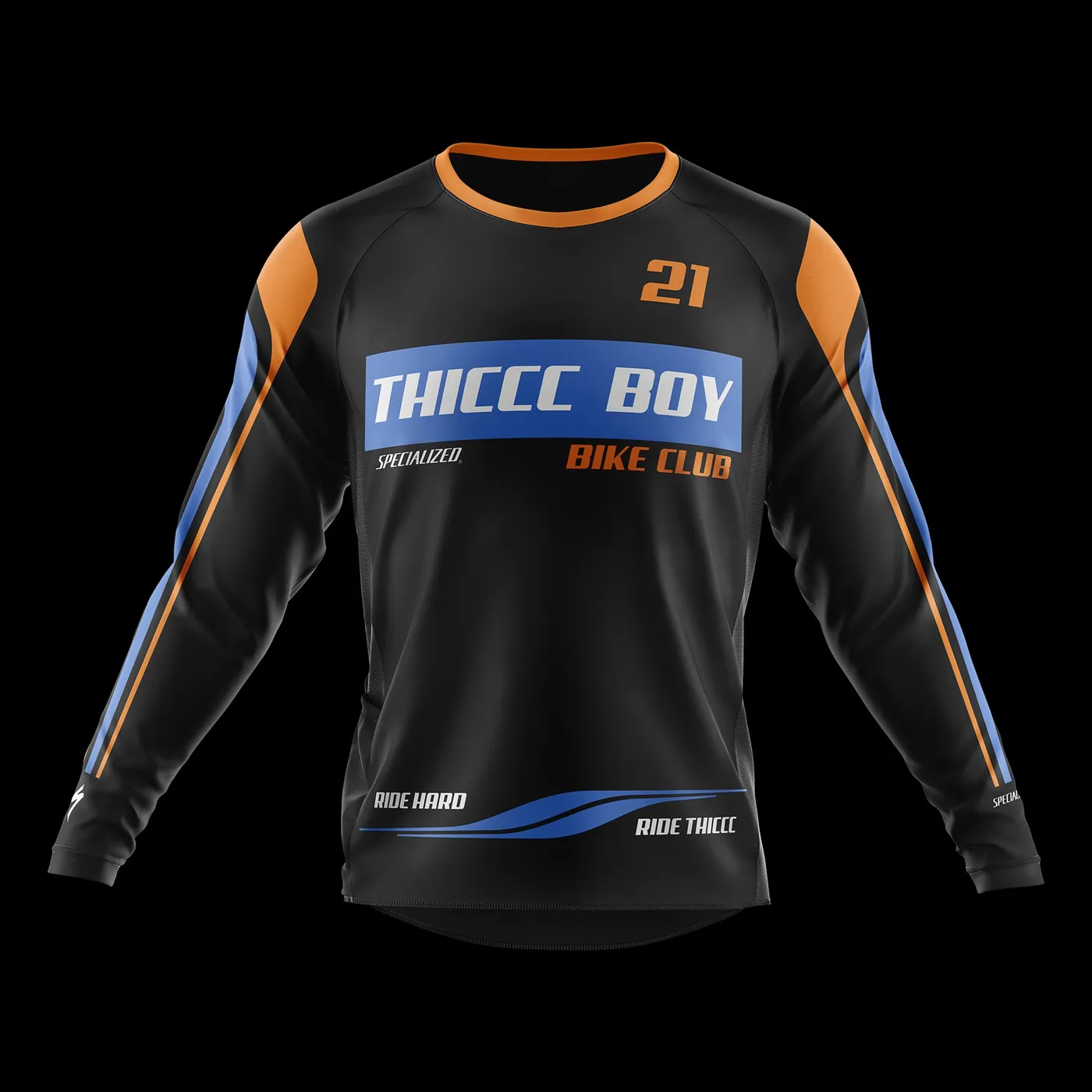 Brendan Schaub Thicccc Boy x Specialized Long Sleeve Orange Jersey