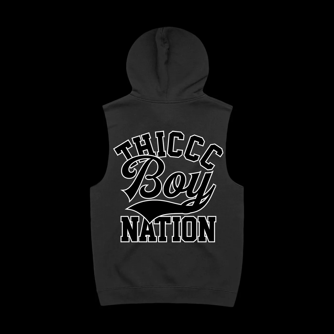 Brendan Schaub Thiccc Boy Nation Black Sleeveless Hoodie