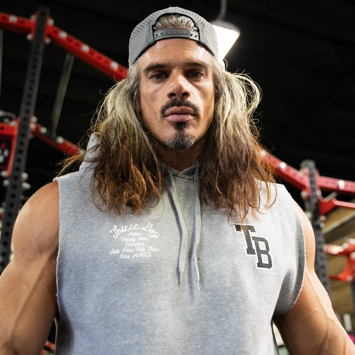 Brendan Schaub Thiccc Boy Nation Heather Grey Sleeveless Hoodie