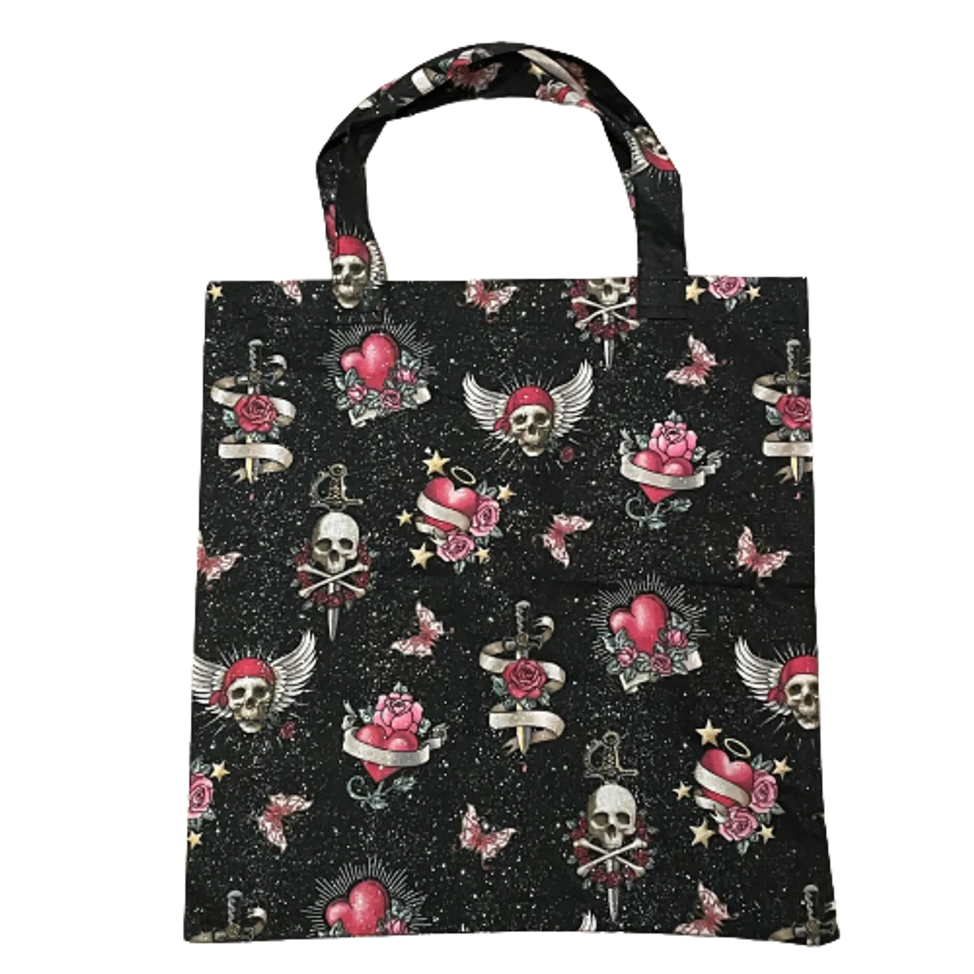 House of Hate "Glitter Skulls" Handmade Tote Bag