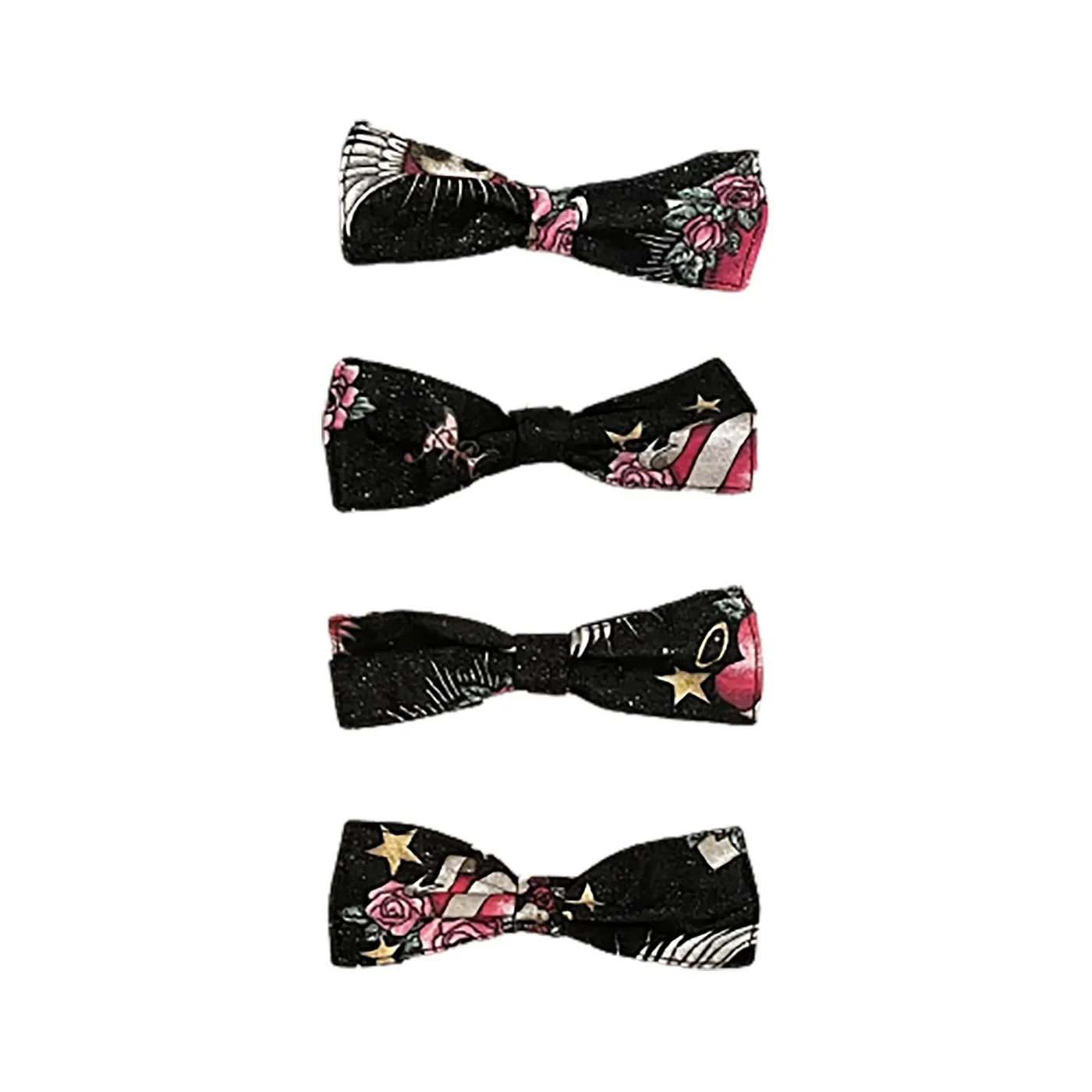House of Hate "Glitter Skulls" Hair Bow w/ Elasticated Band