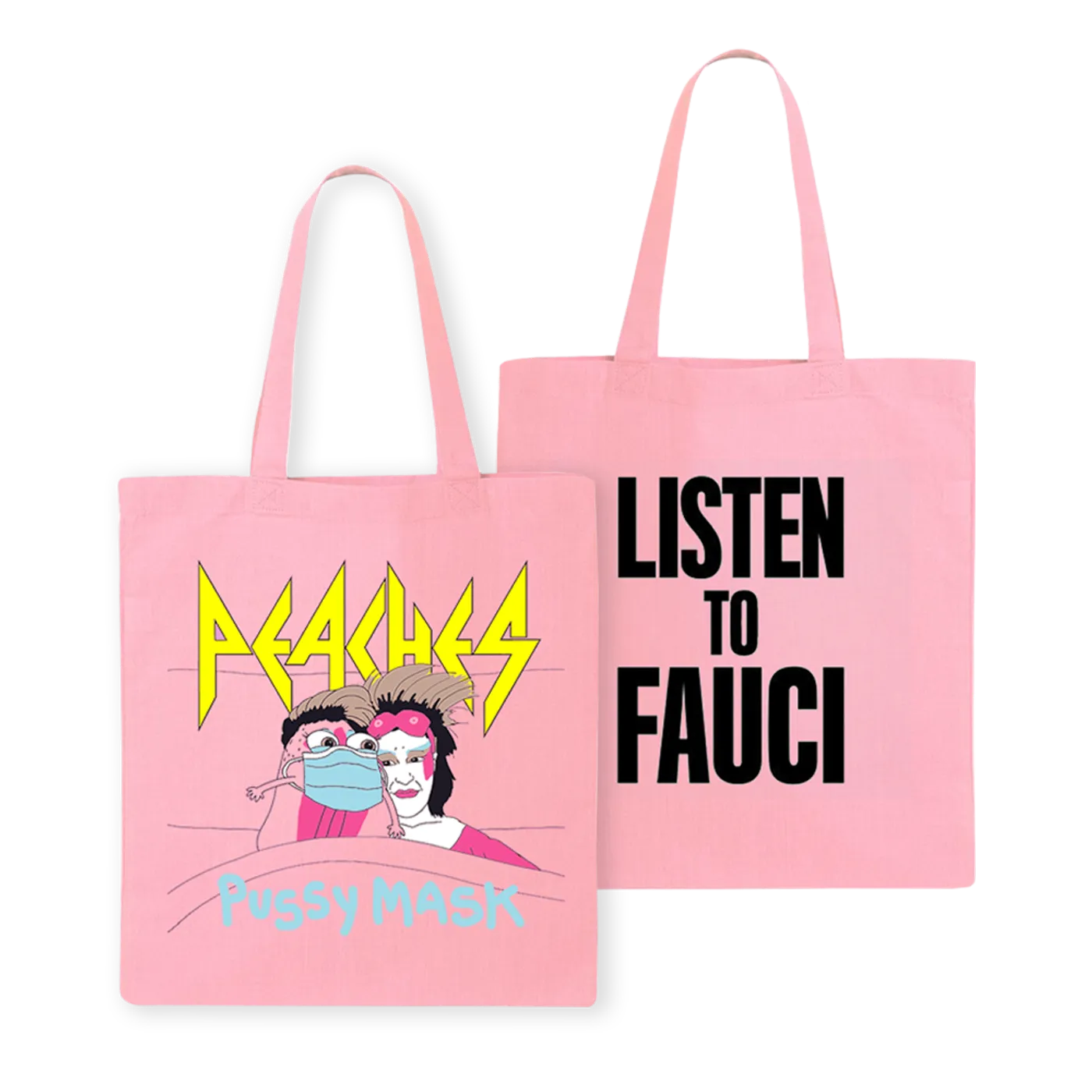 PEACHES PUSSY MASK PINK TOTE