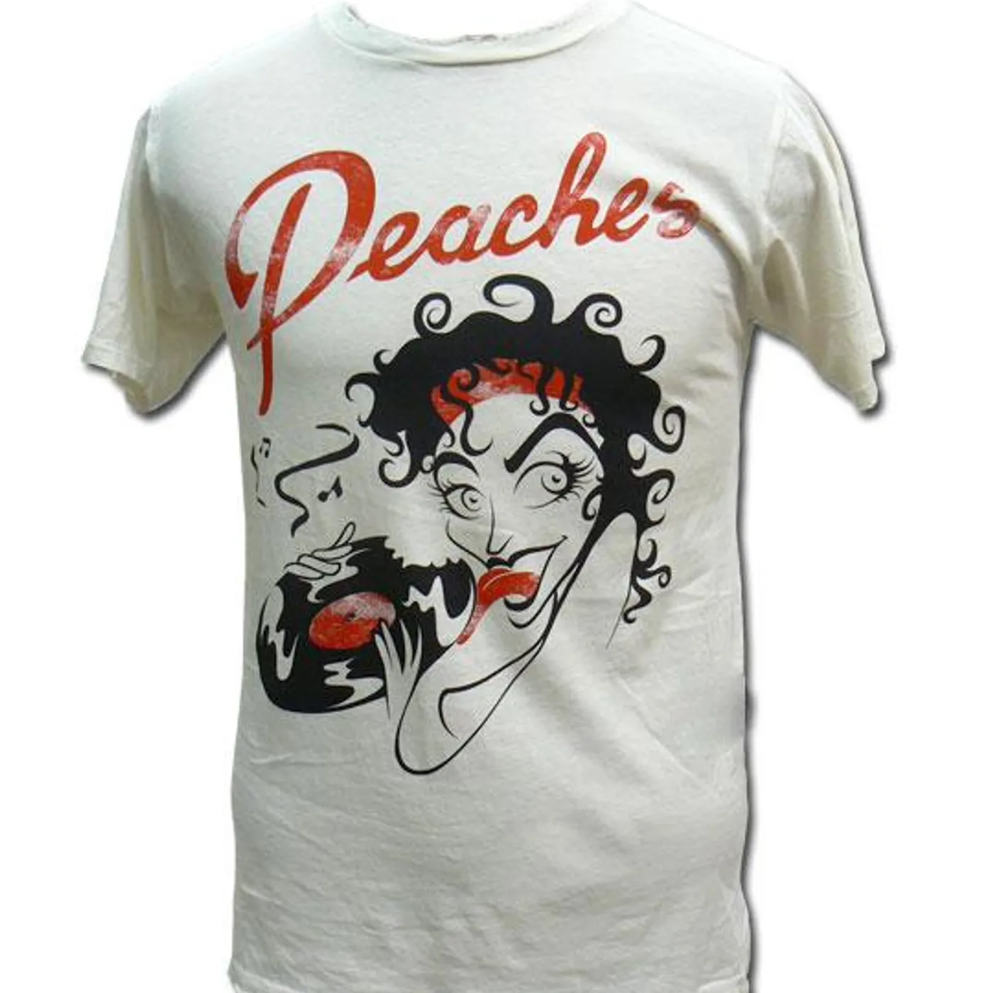 Peaches White Delicious Vinyl T-Shirt