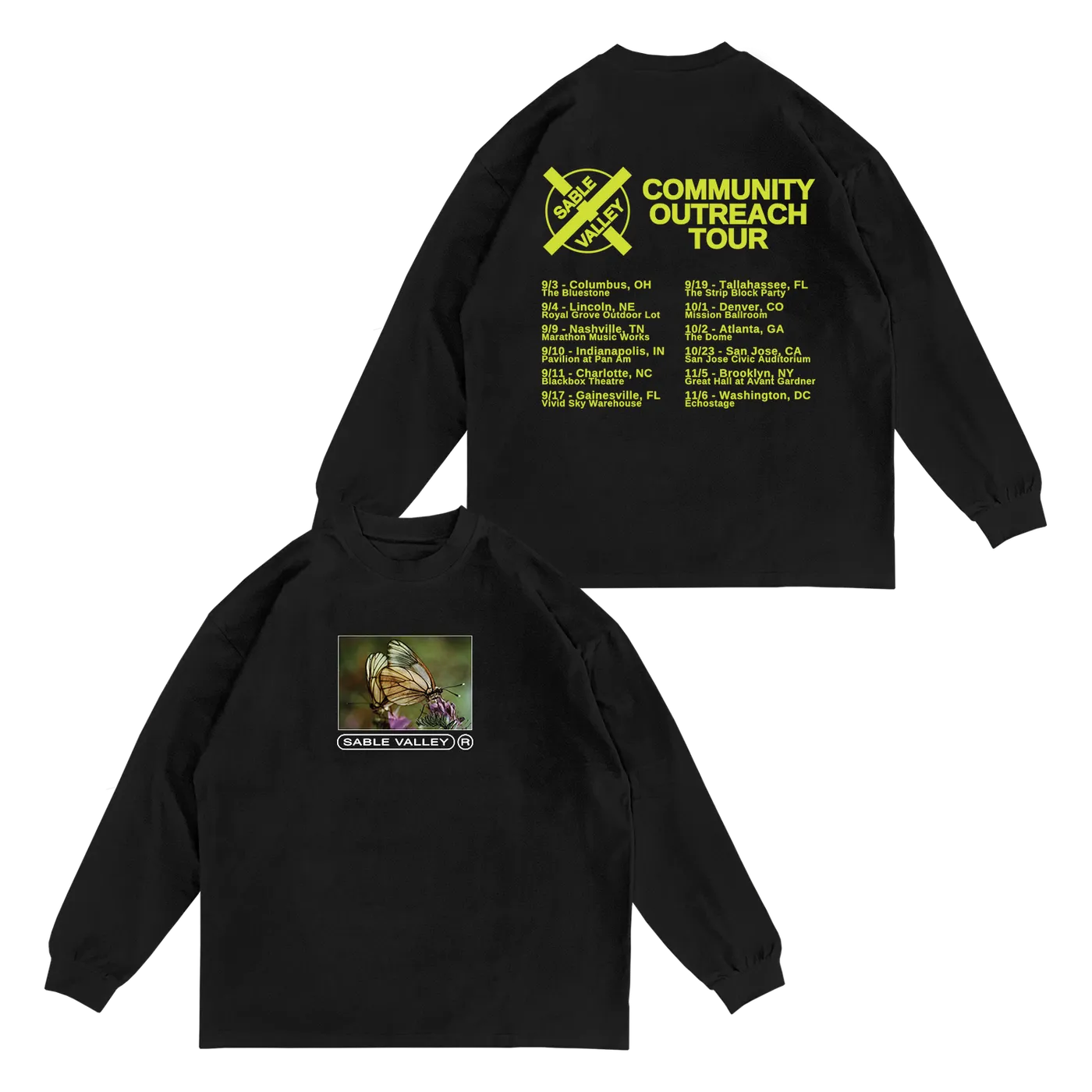 Sable Valley Community Outreach Tour Longsleeve - Black