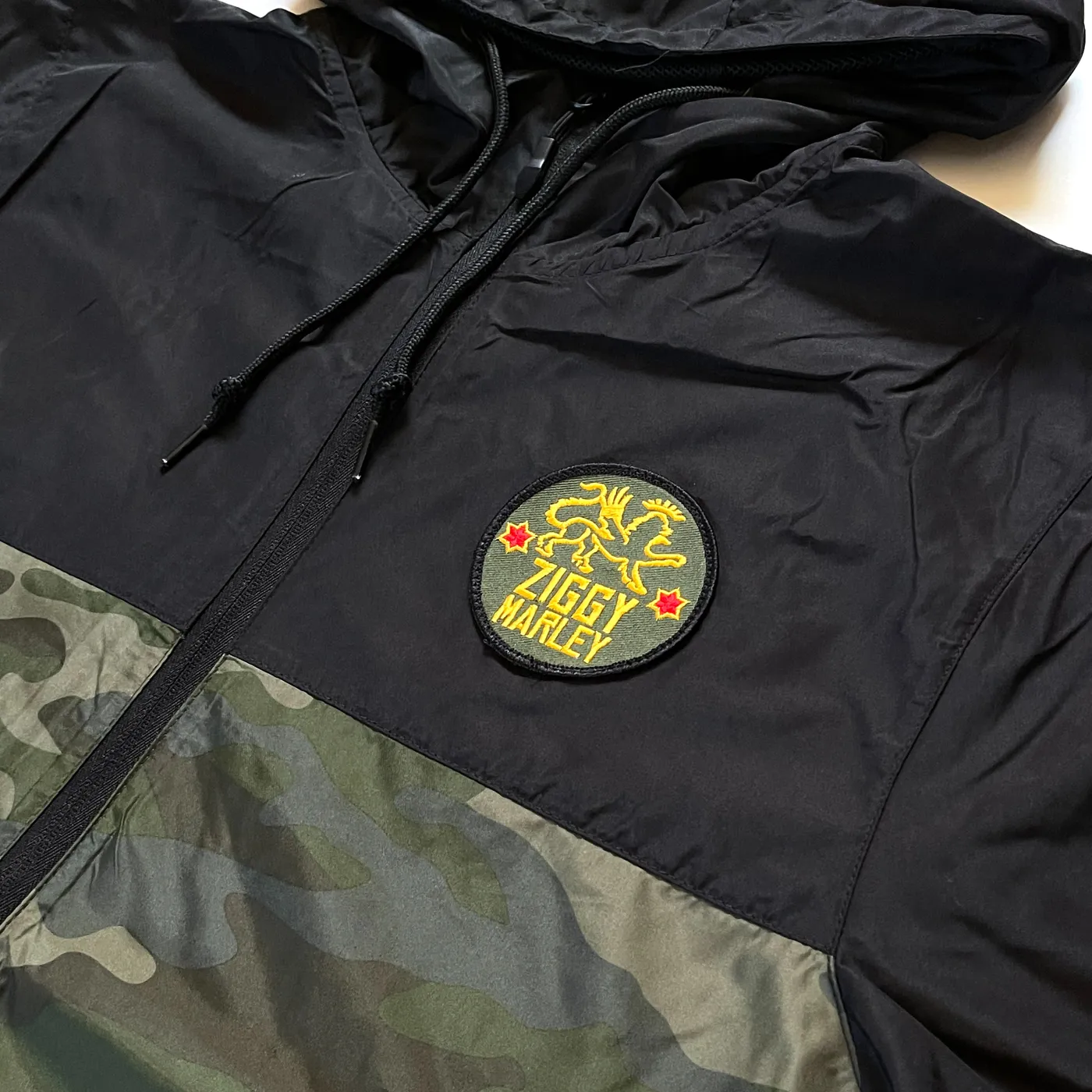 Ziggy Marley Lion Patch Camo Windbreaker