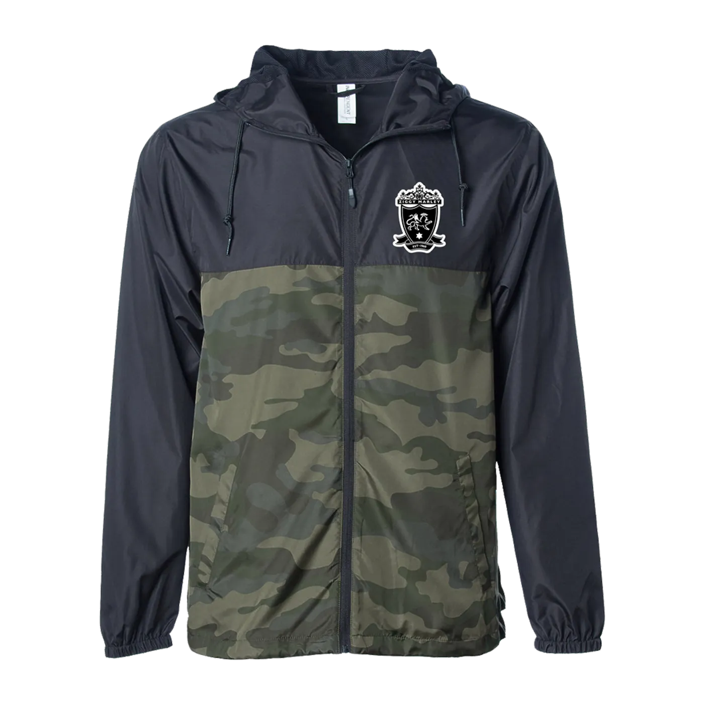 Ziggy Marley Crest Patch Camo Windbreaker