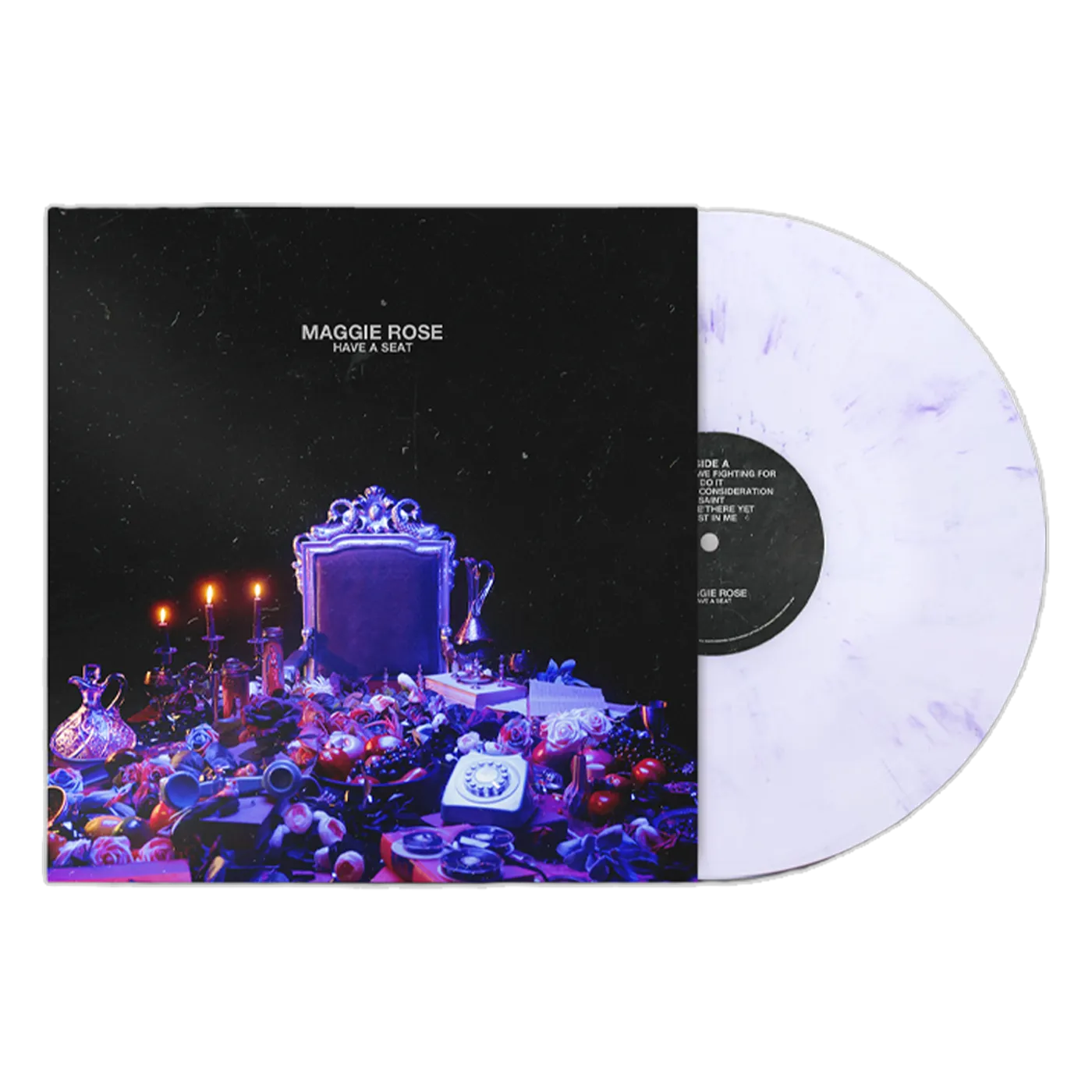 Maggie Rose HAVE A SEAT WHITE MARBLE VINYL - WEBSTORE EXCLUSIVE!