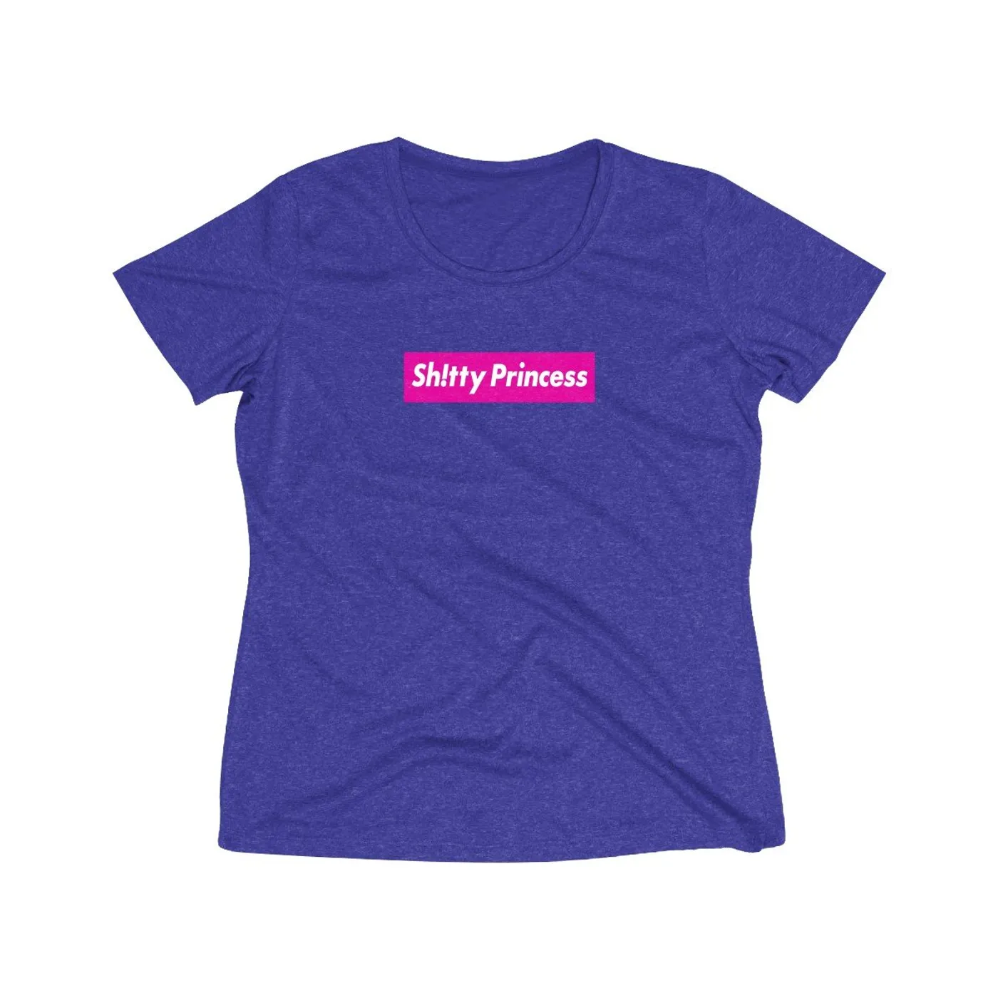 Women's Heather Wicking Tee in Shitty Princess Pink Logo
