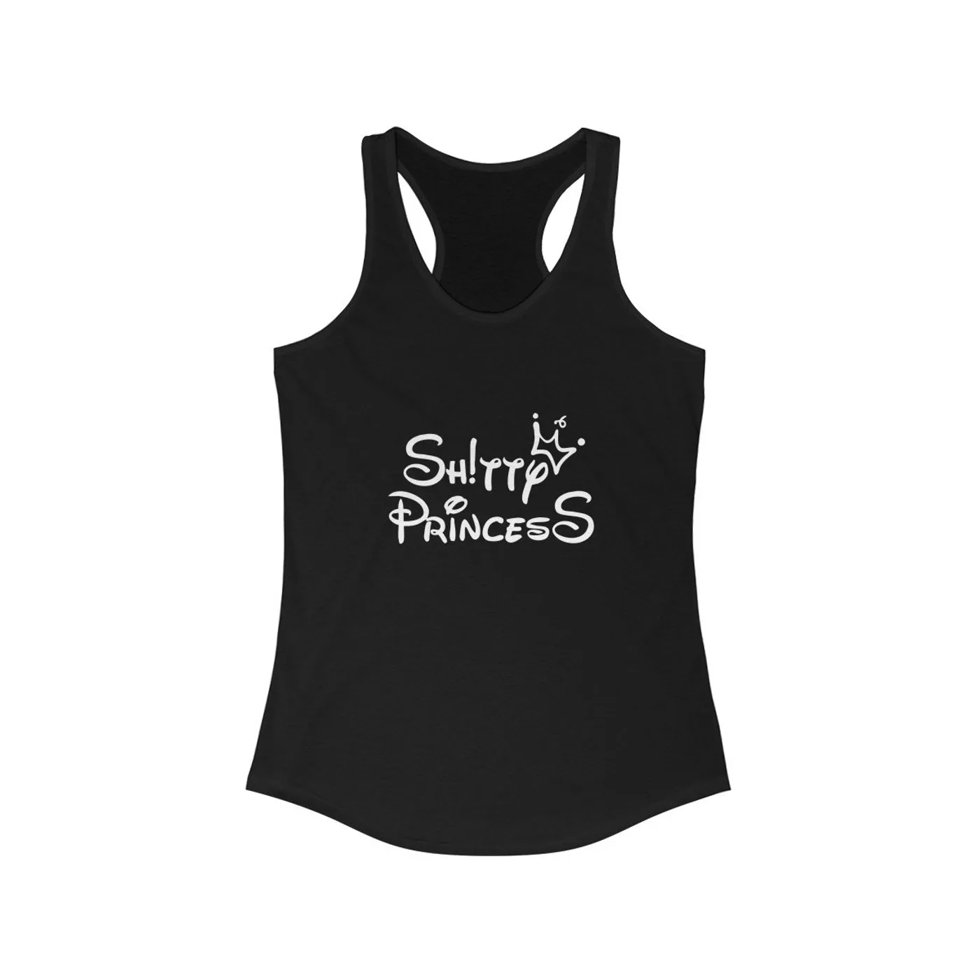 Women's Ideal Racerback Tank in Shitty Princess White OG Logo