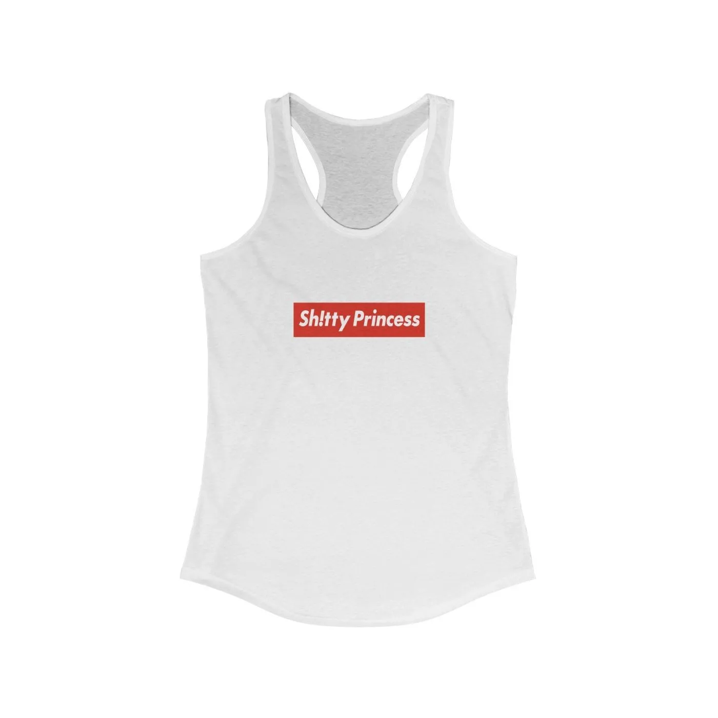 Women's Ideal Racerback Tank in Shitty Princess Red Logo