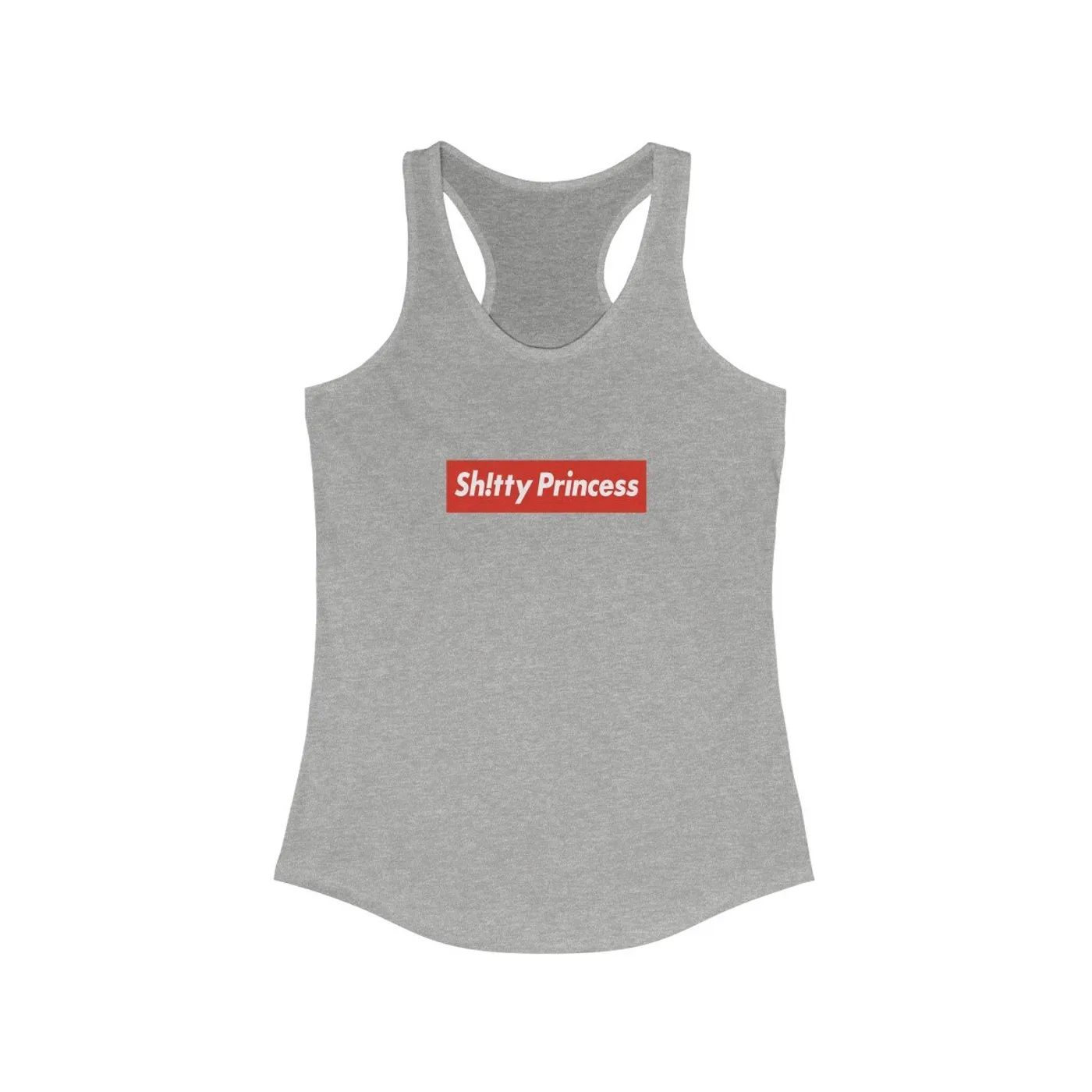Women's Ideal Racerback Tank in Shitty Princess Red Logo