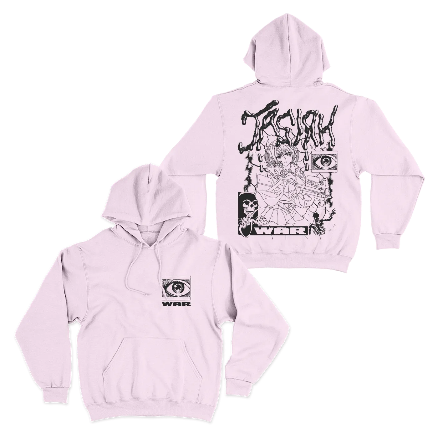 Jasiah War Anime Pink Hoodie