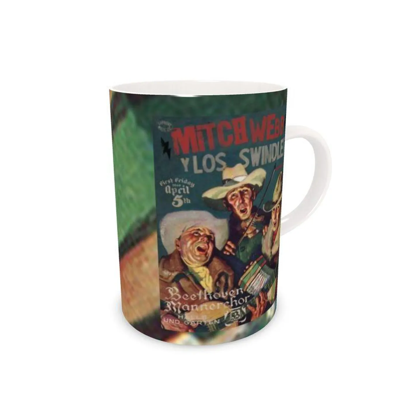 Live Show Poster Series (10 of 12) by H. Michael Karshis | Mitch Webb and the Swindles | Tall Bone China Mug