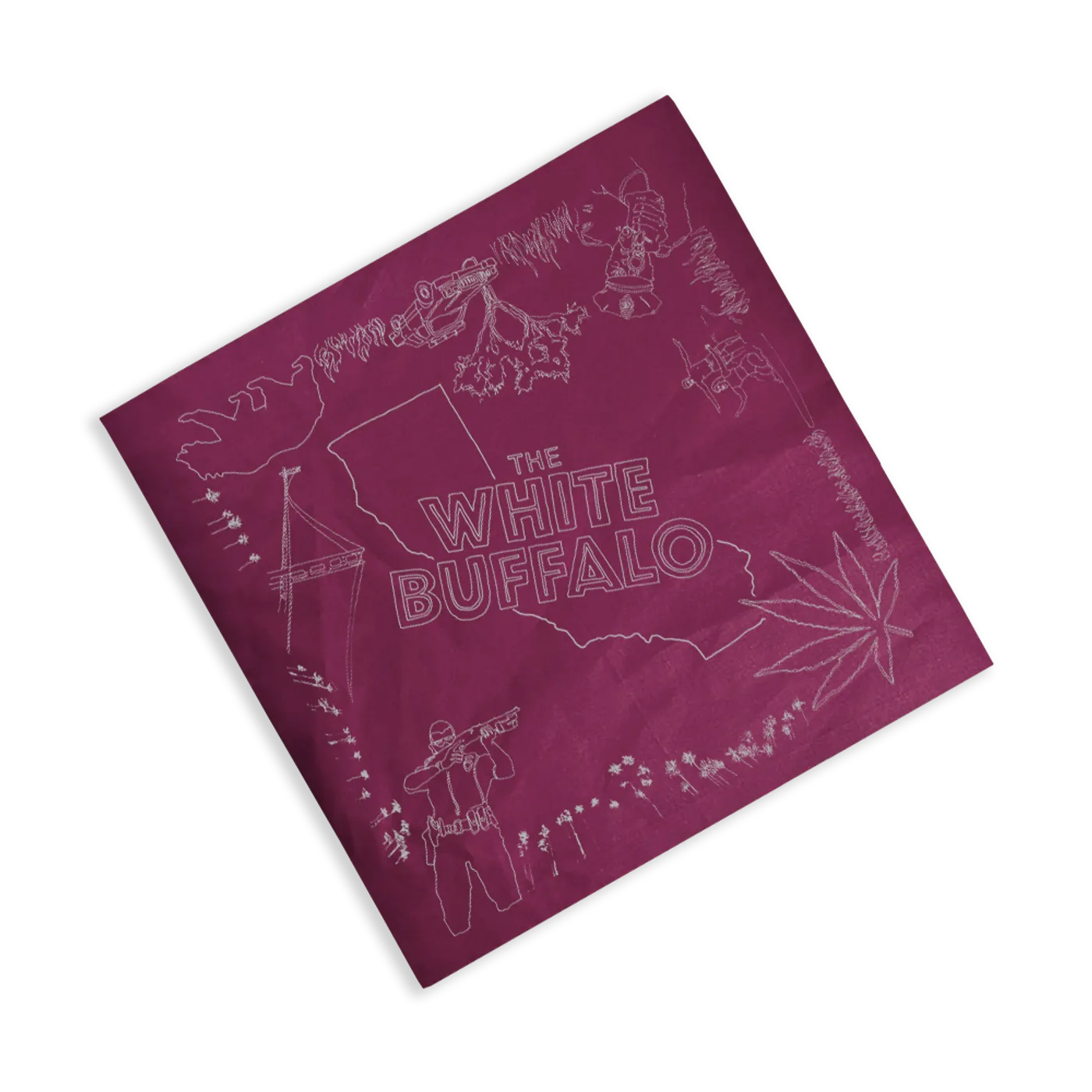 The White Buffalo Maroon Bandana