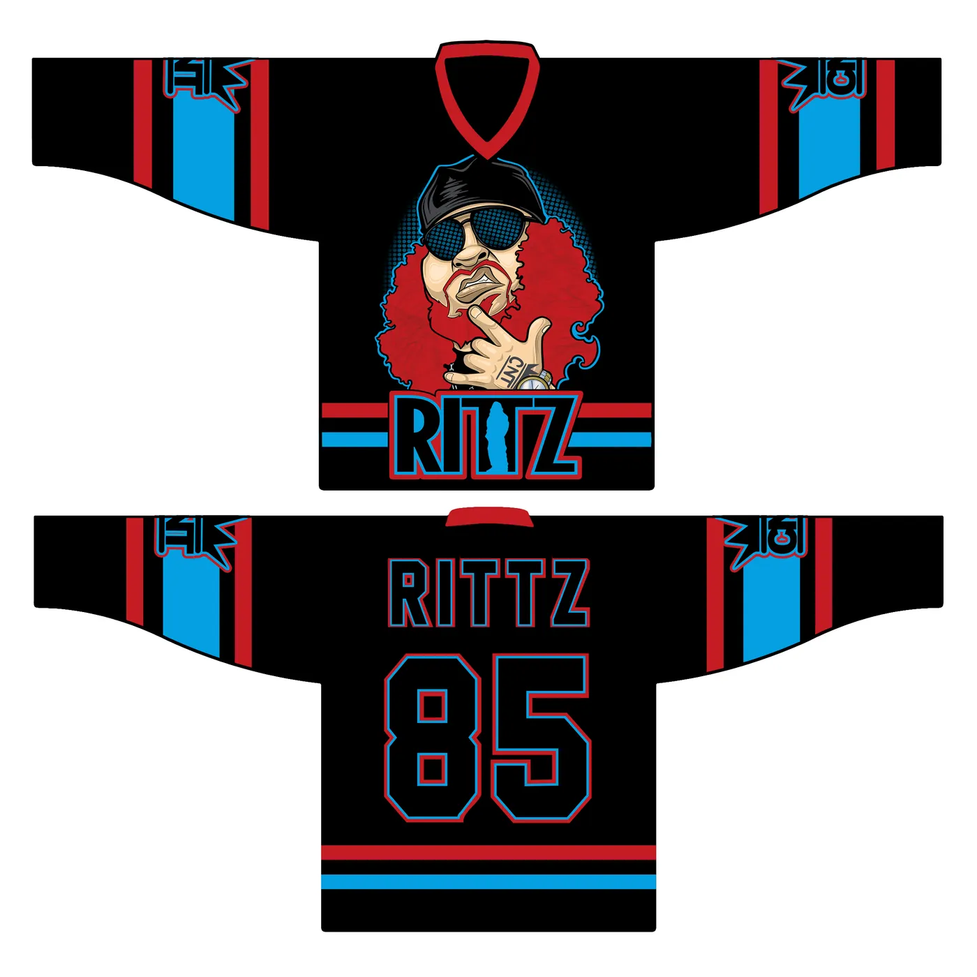 Rittz Cartoon Sublimated Hockey Jersey