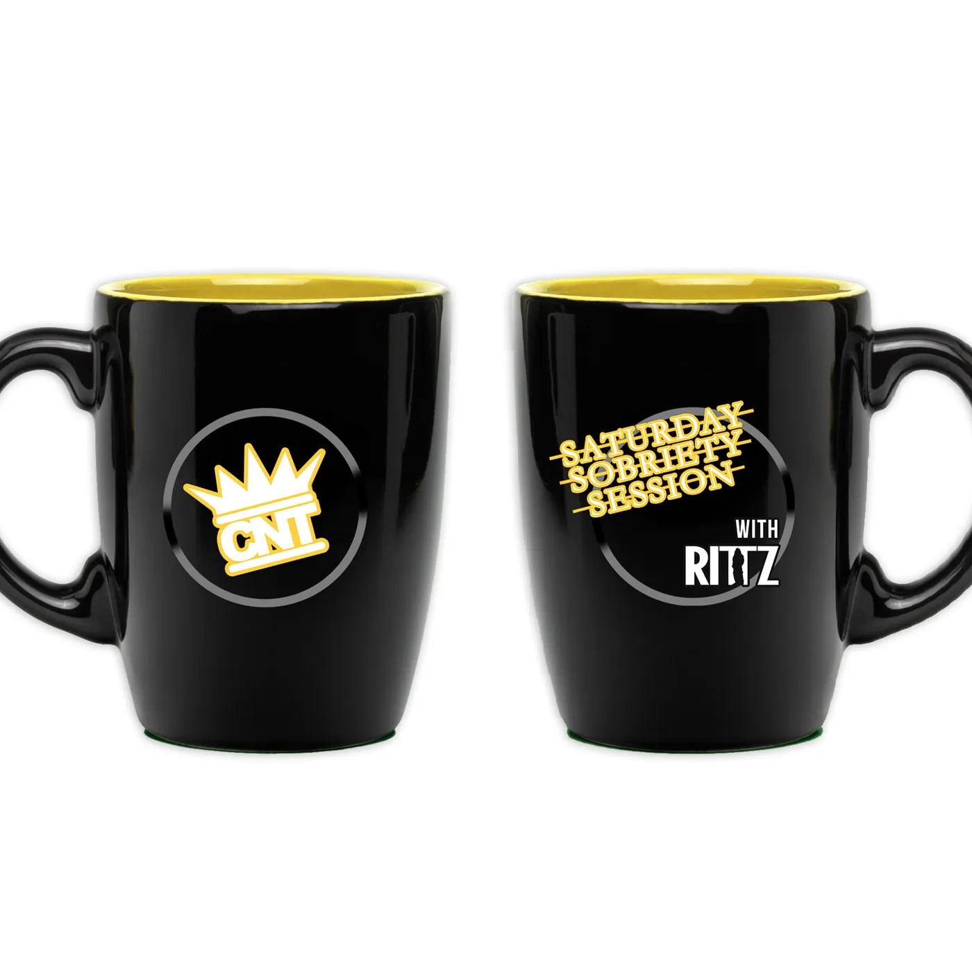 Rittz Saturday Sobriety Session Slate/Yellow Oversized Mug