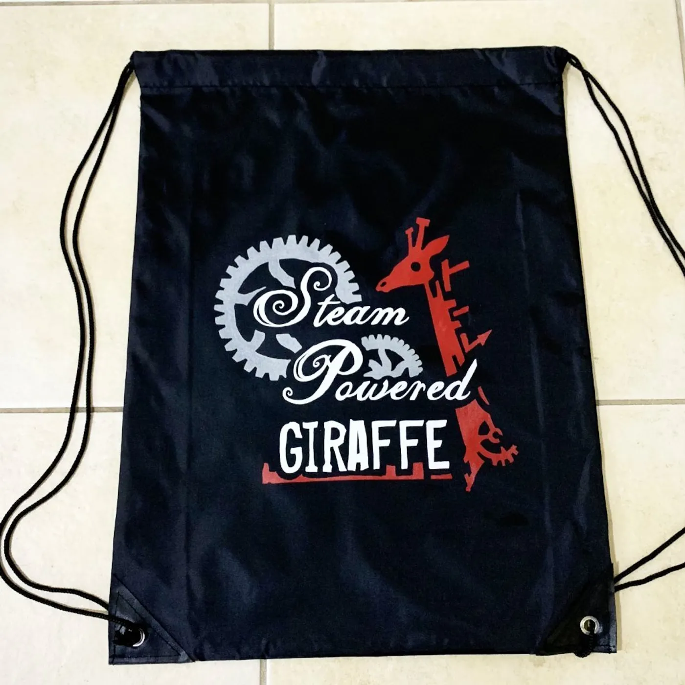 Steam Powered Giraffe Nylon Drawstring Backpack