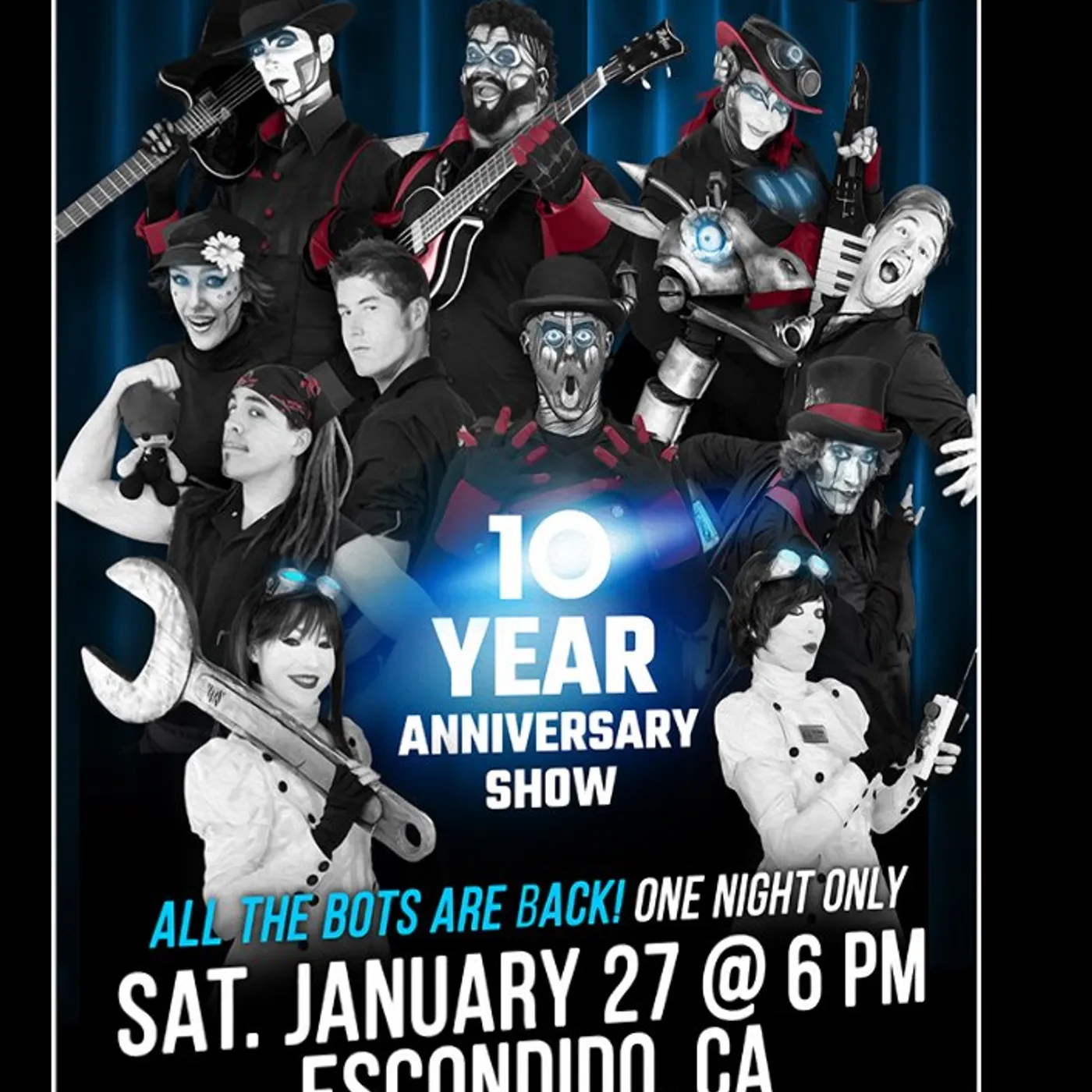 Steam Powered Giraffe 10 Year Anniversary Show Poster (11'' x 17'')