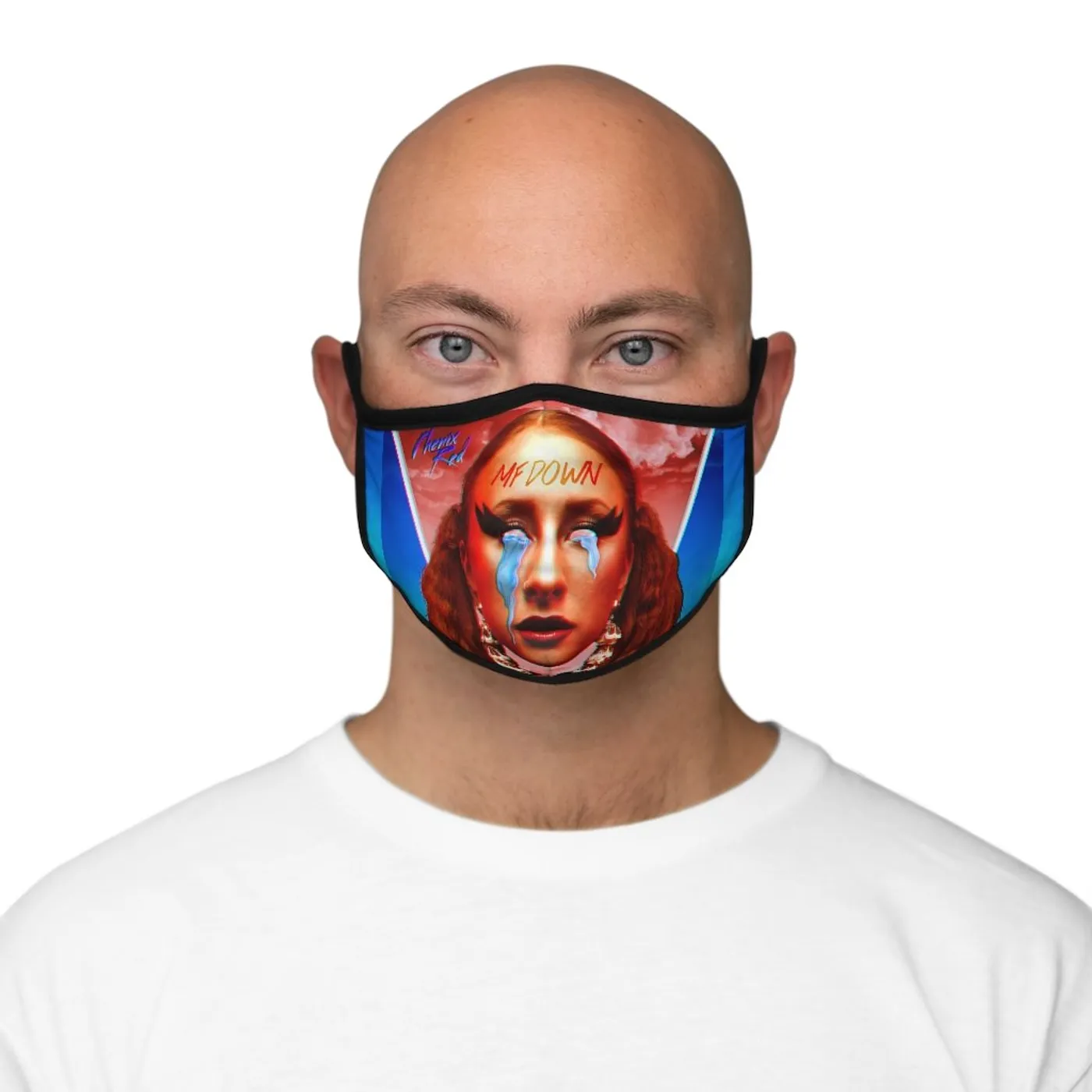 Phenix Red Fitted Polyester "MF DOWN" Face Mask