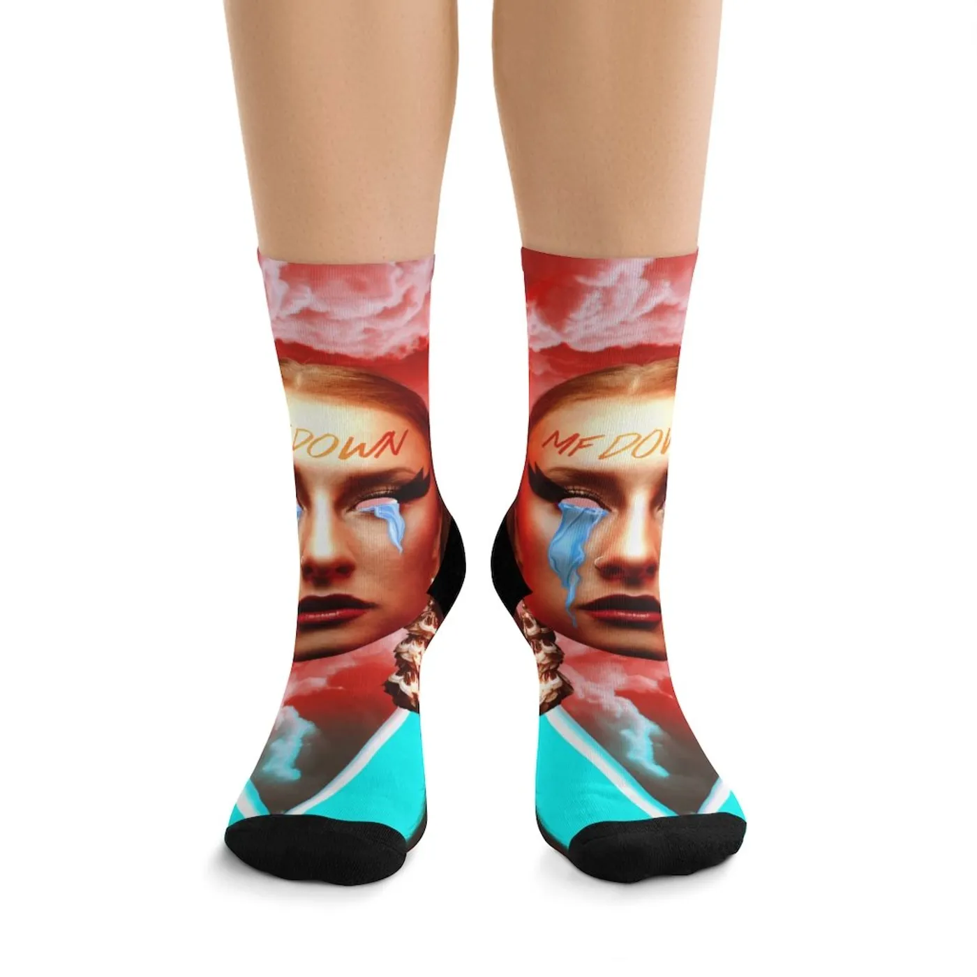 Phenix Red "MF DOWN" DTG Socks