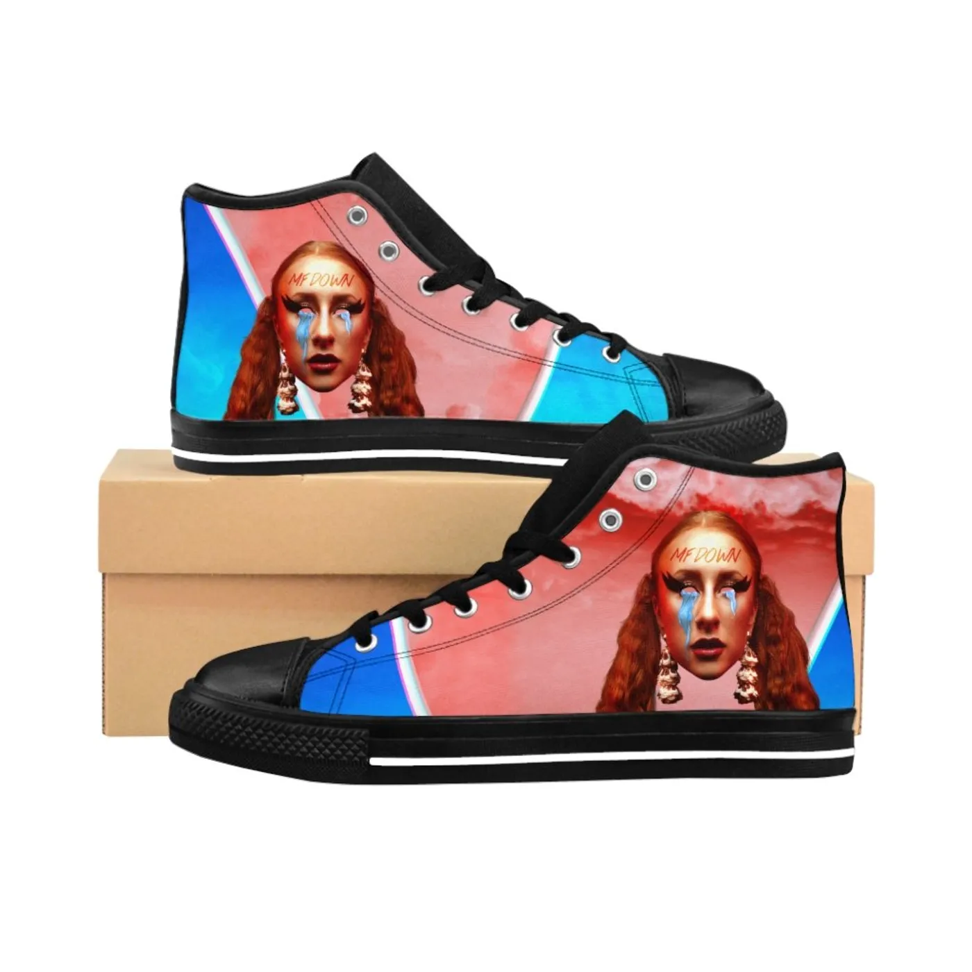 Phenix Red Women's "MF DOWN" High-top Sneakers