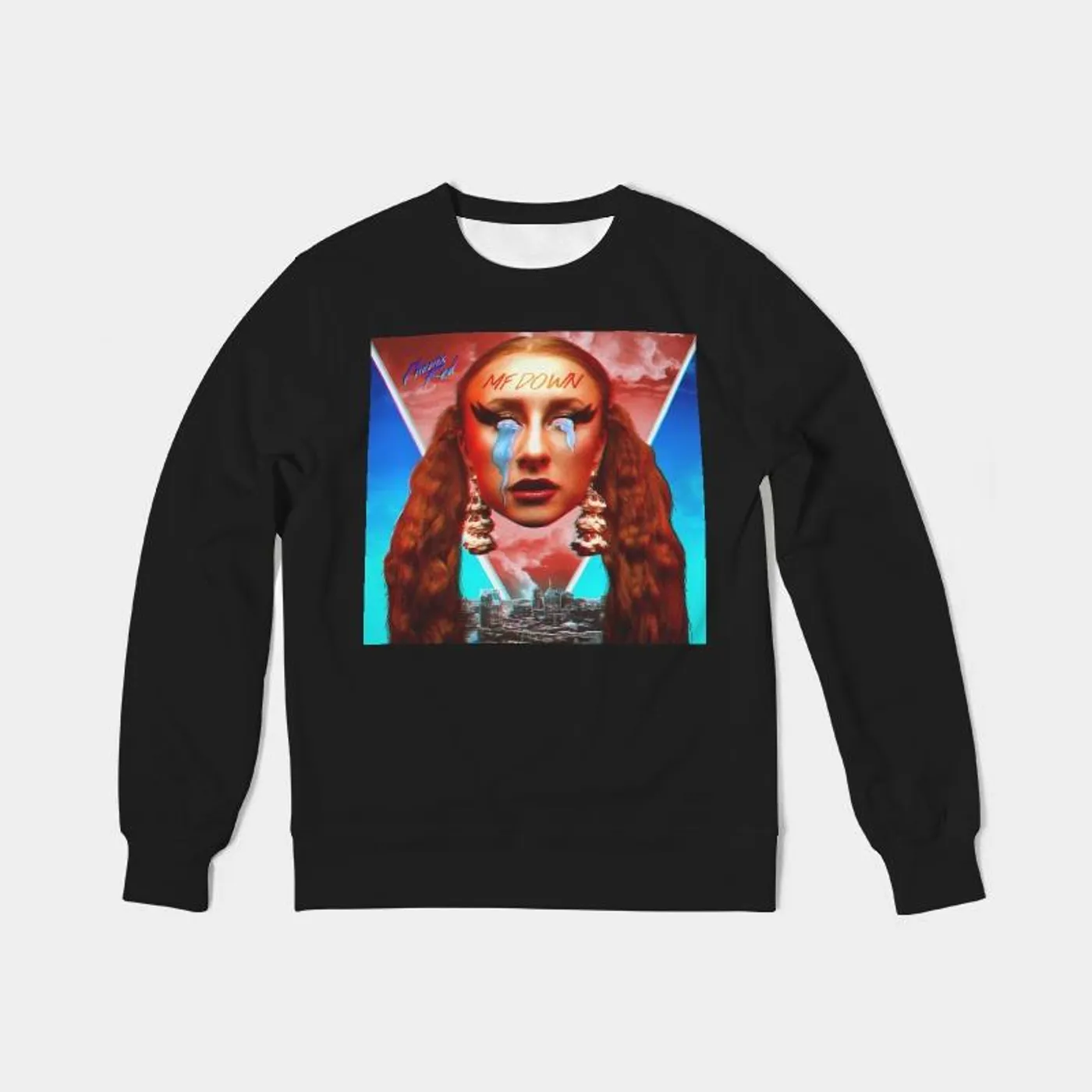 Phenix Red MF DOWN - Men's Classic French Terry Crewneck Pullover