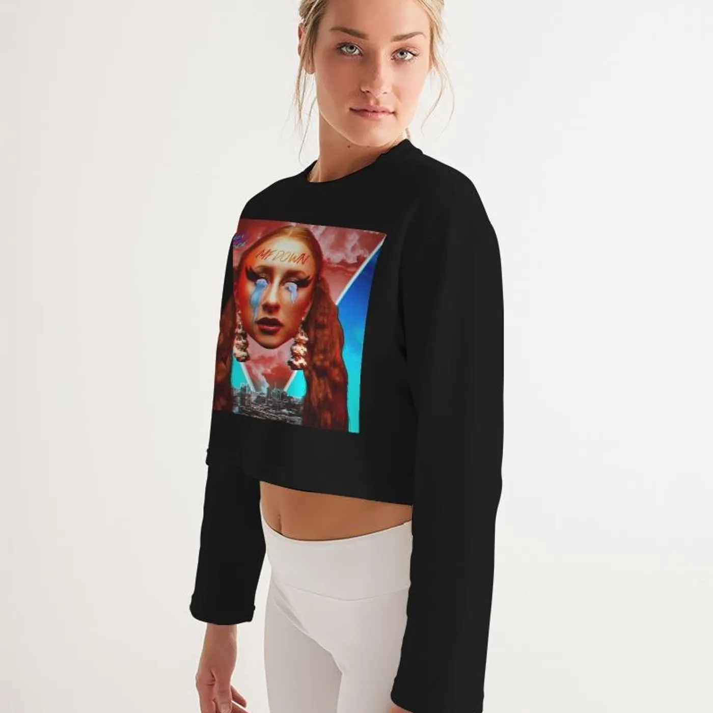 Phenix Red MF DOWN - Women's Cropped Sweatshirt