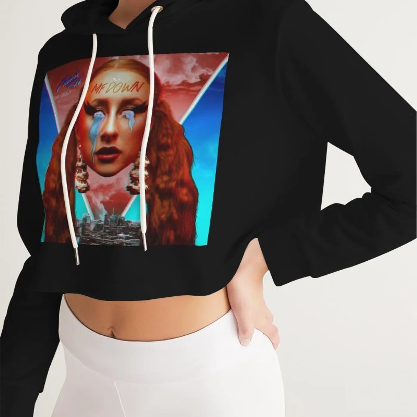 Phenix Red MF DOWN - Women's Cropped Hoodie
