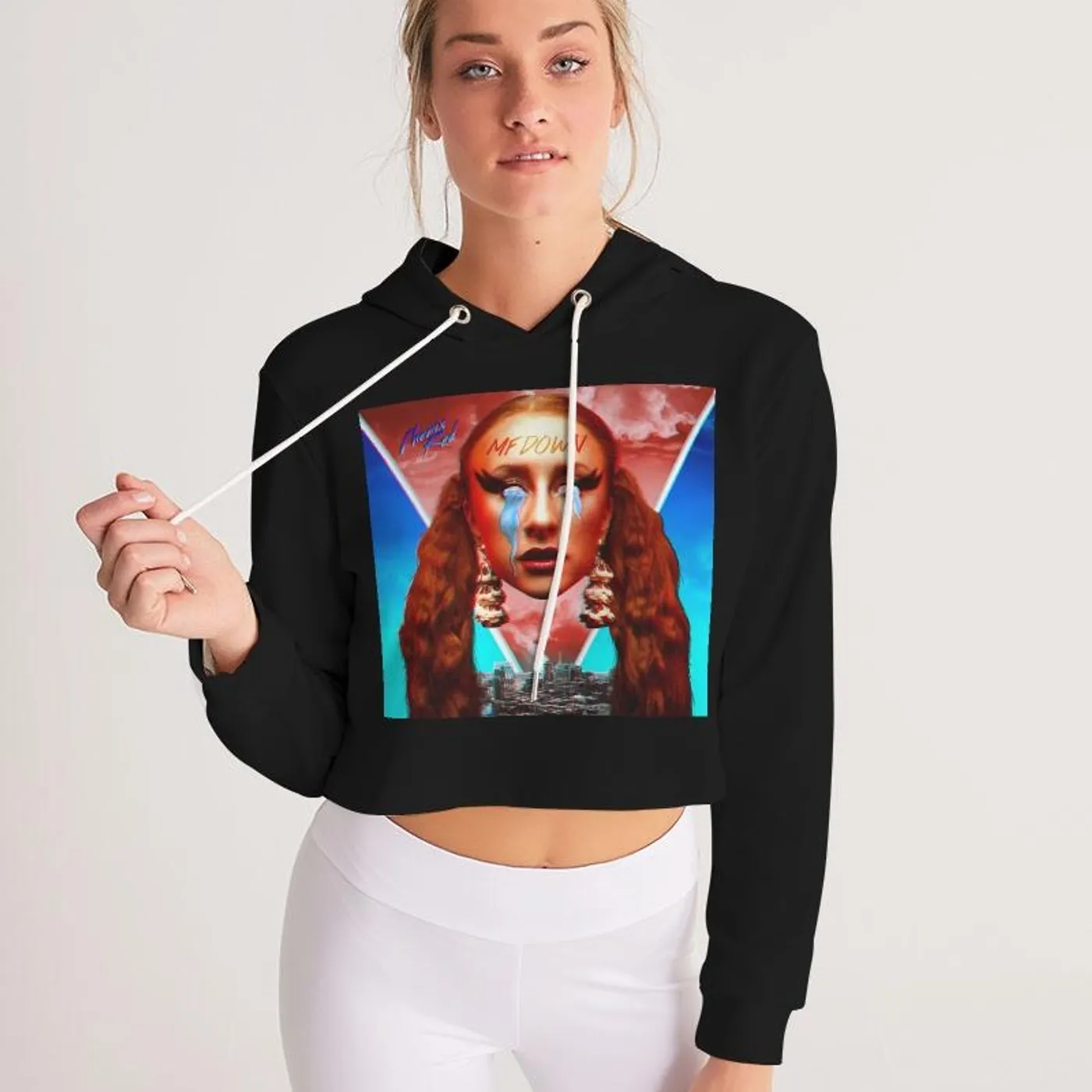 Phenix Red MF DOWN - Women's Cropped Hoodie