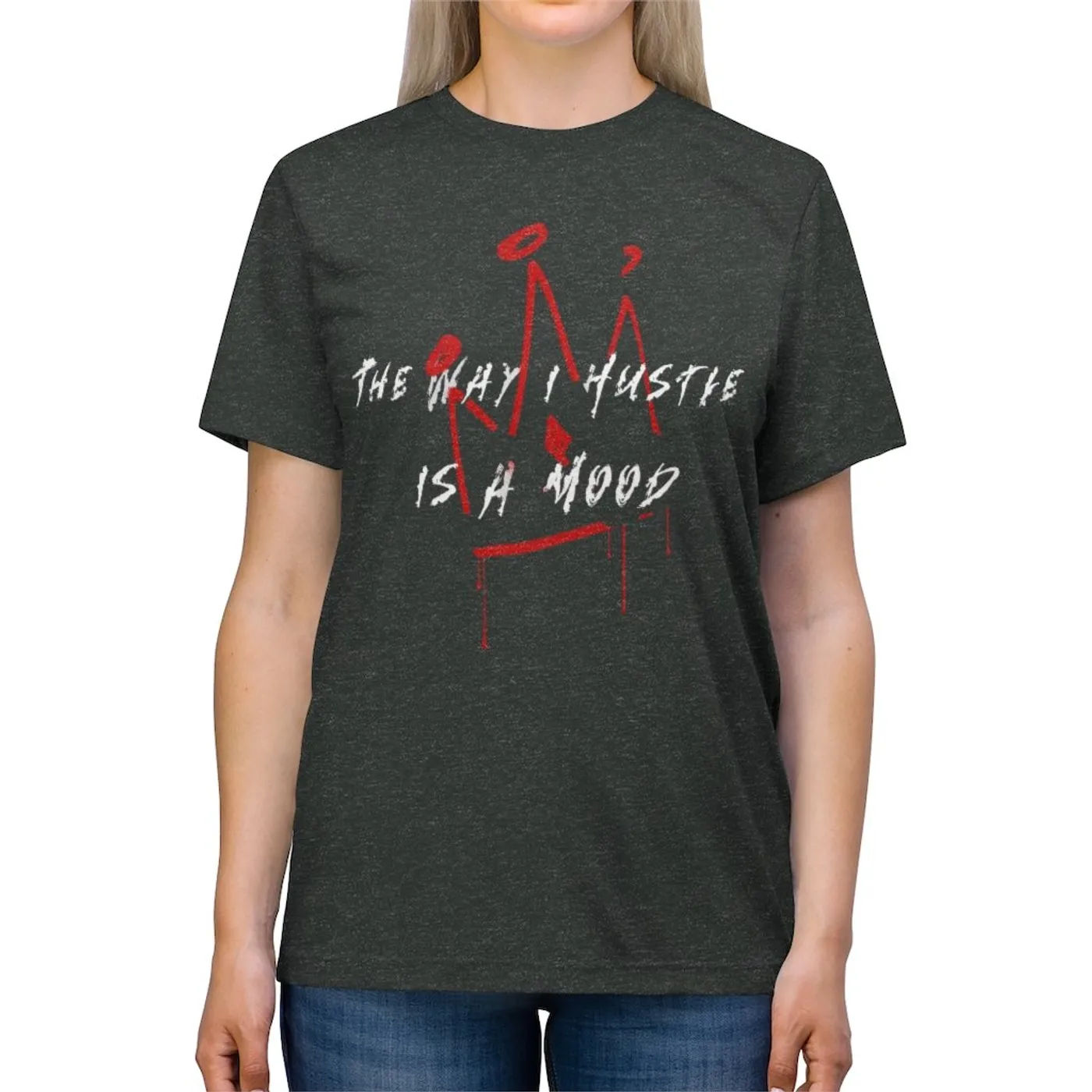 Phenix Red Unisex Triblend "Hustle is a Mood" Tee
