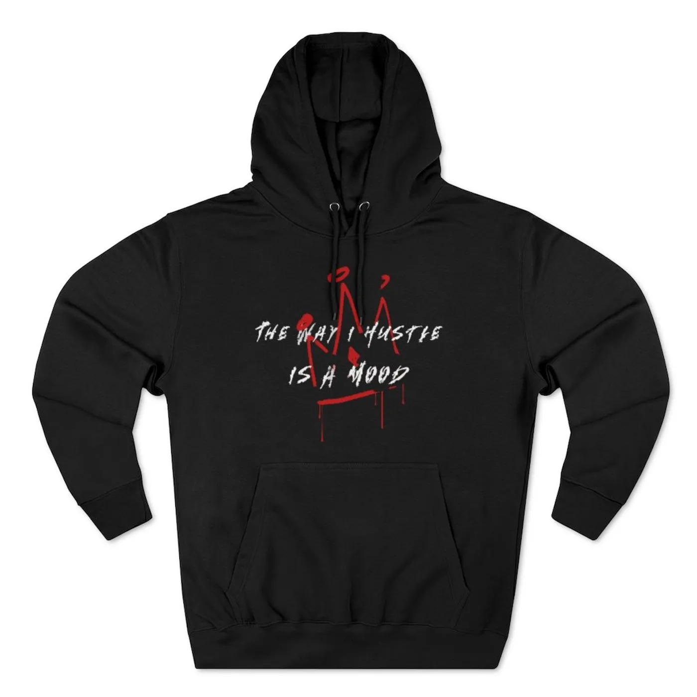 Phenix Red Unisex Premium Pullover "Hustle is a Mood" Hoodie