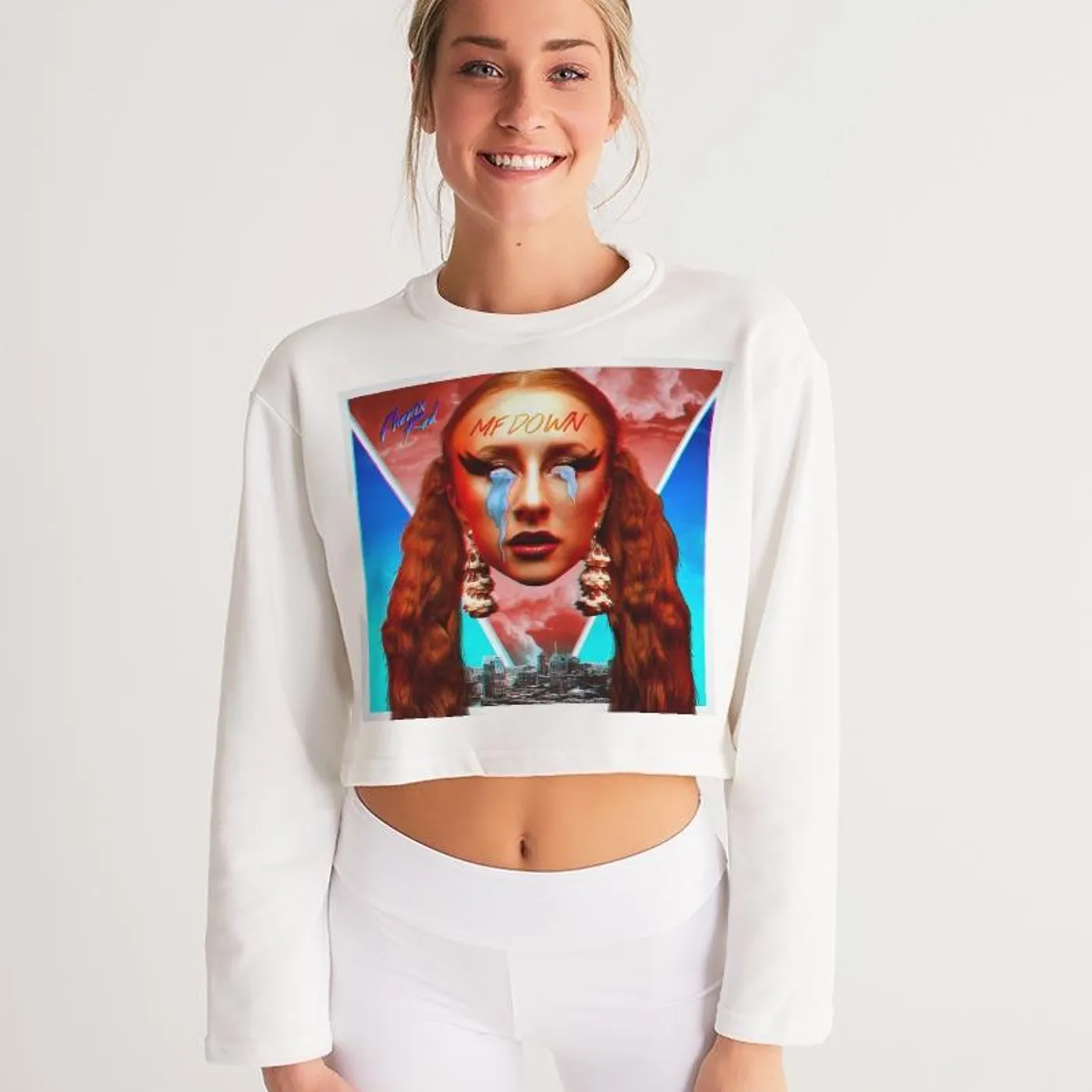 Phenix Red MF DOWN - Women's Cropped Sweatshirt