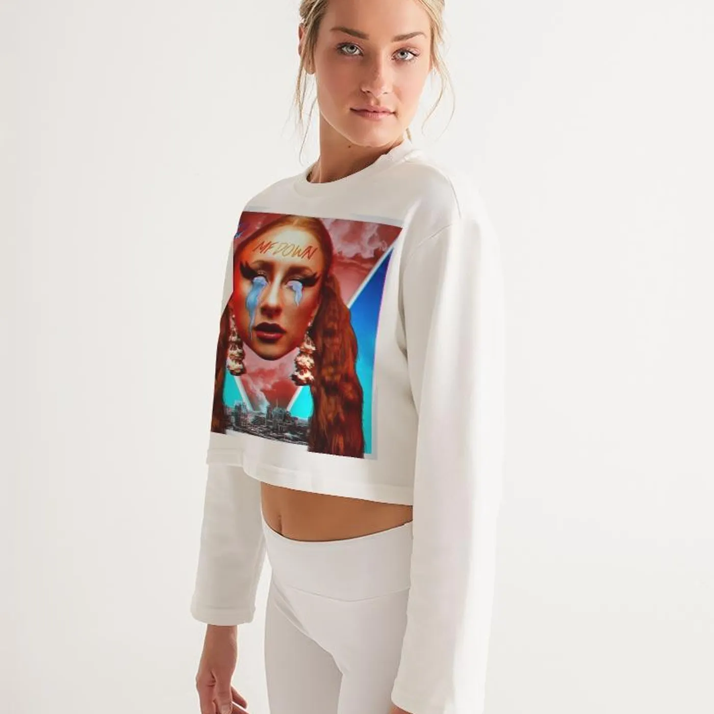 Phenix Red MF DOWN - Women's Cropped Sweatshirt