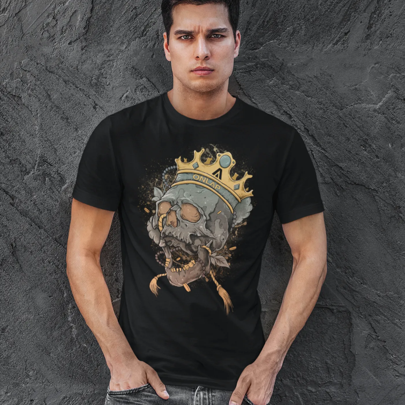 Onlap T-shirt Tête de mort couronnée